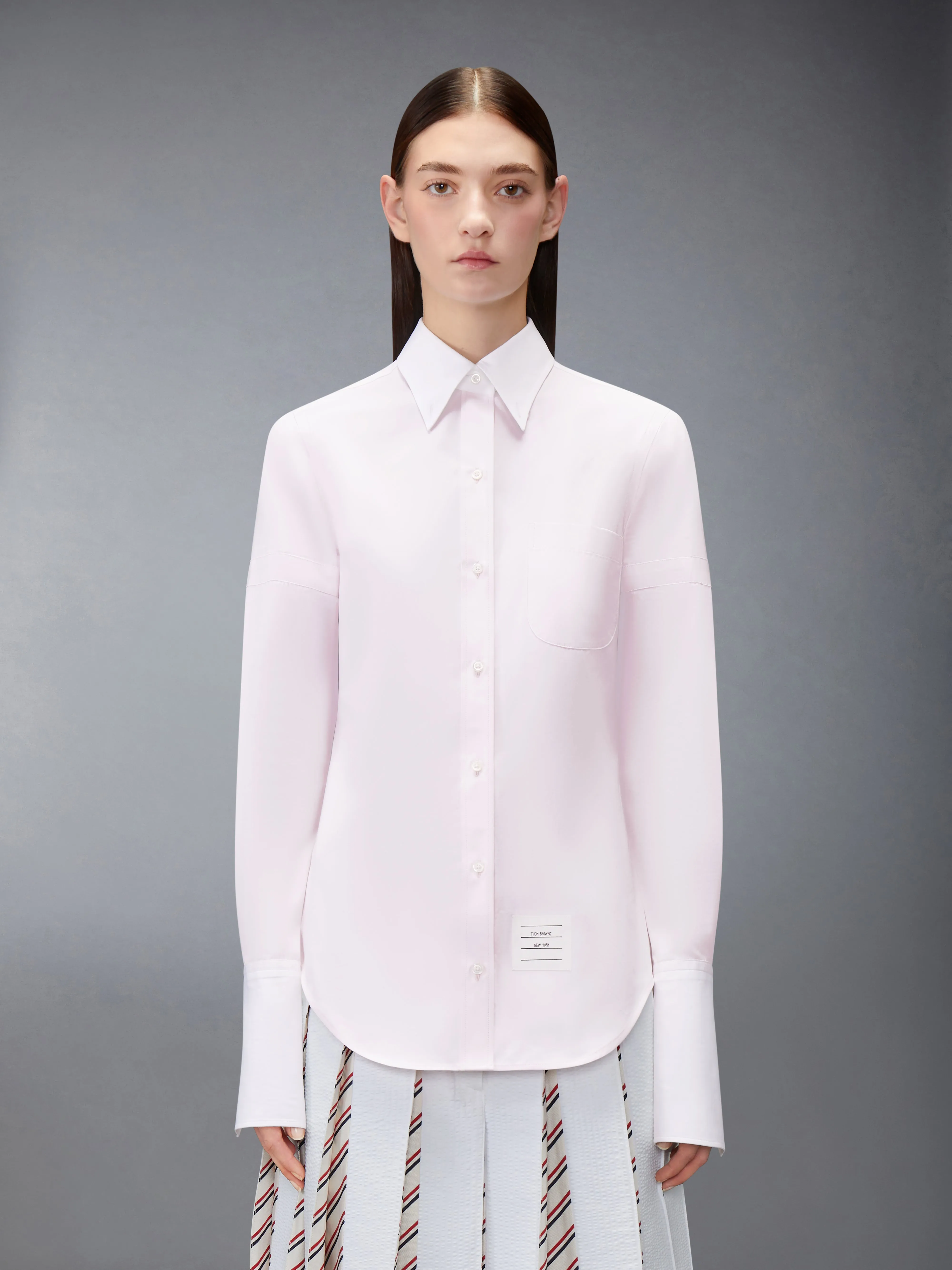 SOLID POPLIN ARMBAND FRENCH CUFF SHIRT sold by Thom Browne product image thumbnail 2