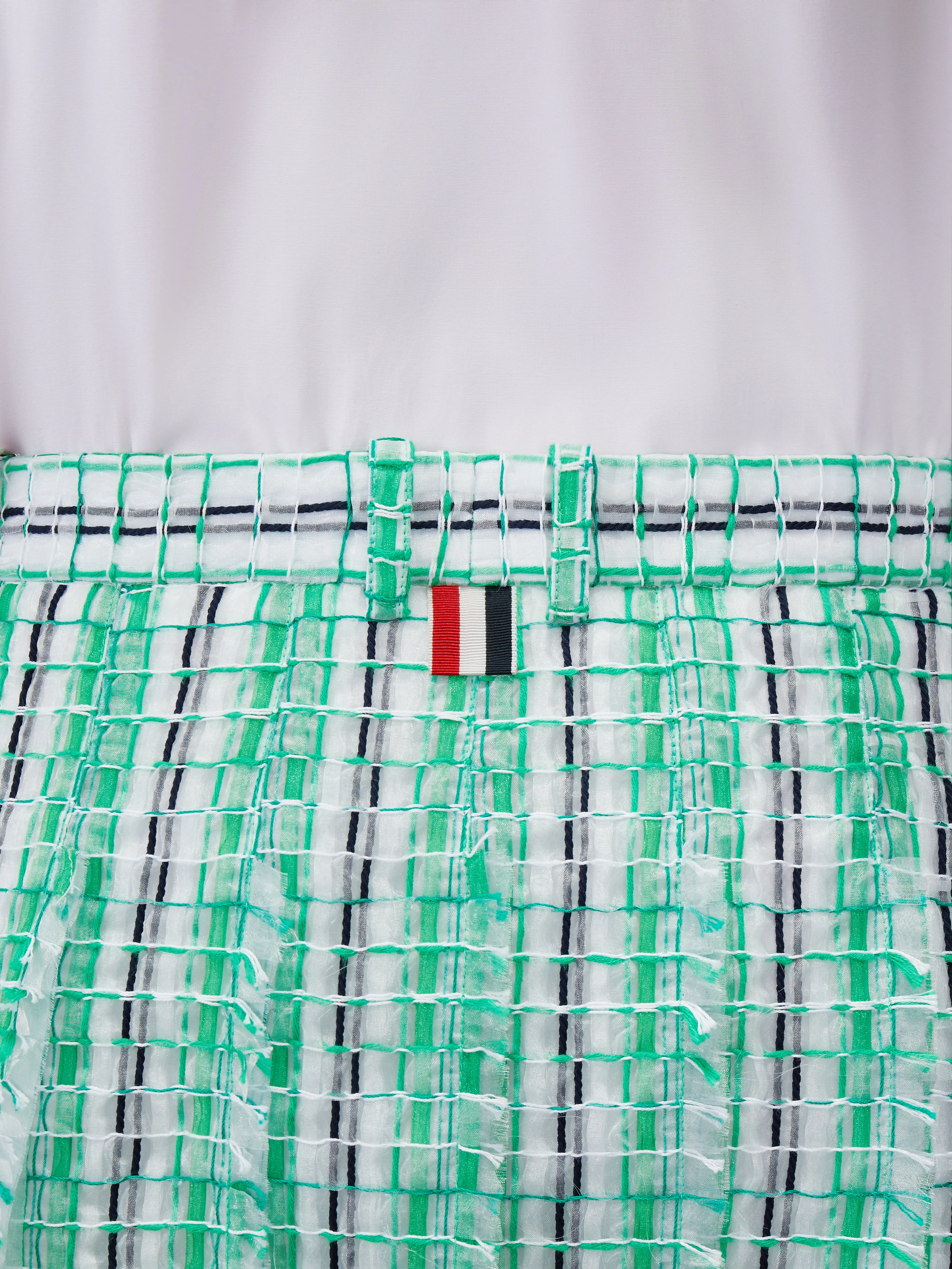 STRIPED SHEER TWEED LOW RISE PLEATED SKIRT sold by Thom Browne product image thumbnail 5