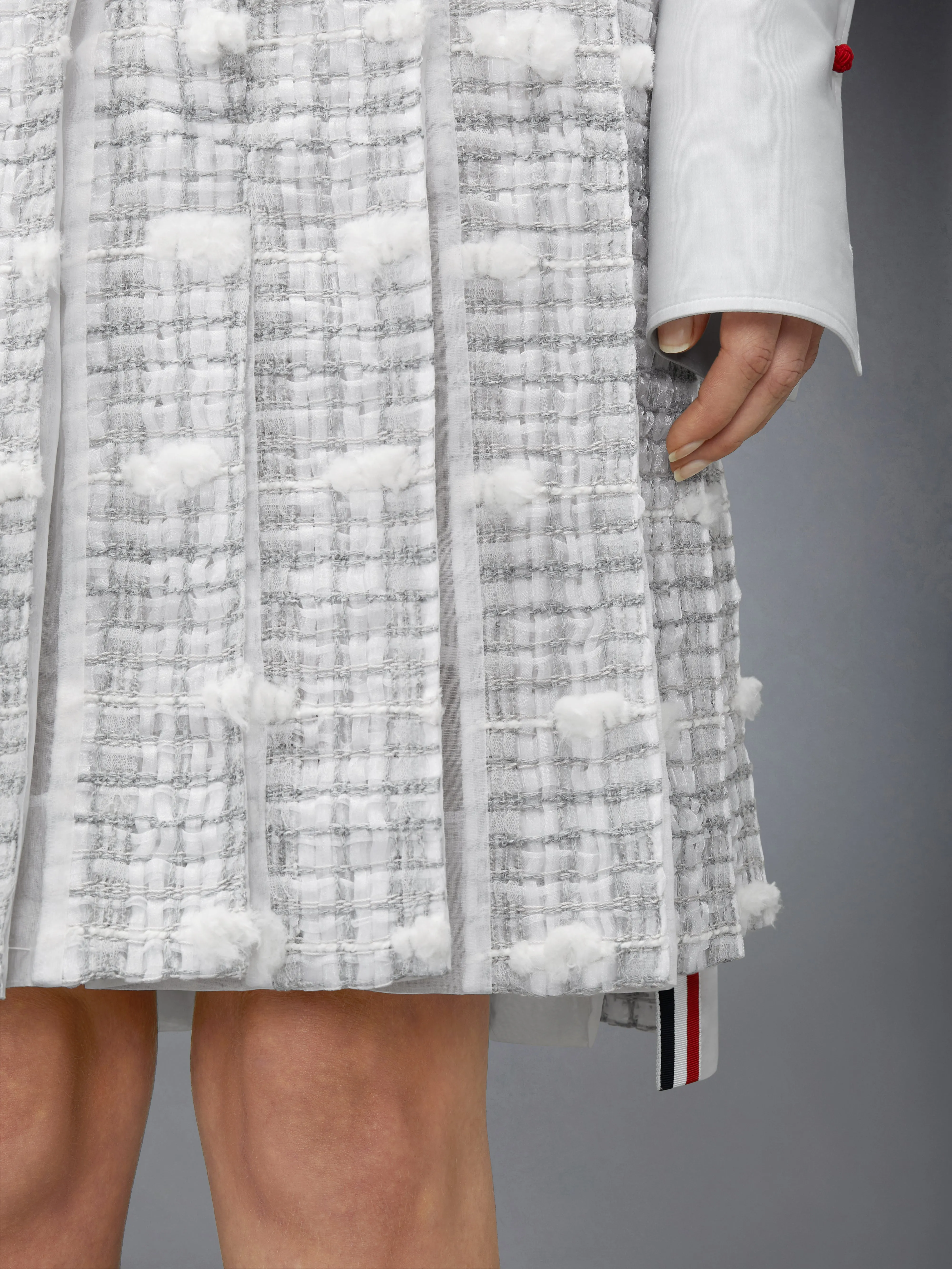 REPP STRIPE POUF TWEED LOW RISE PLEATED SKIRT sold by Thom Browne product image thumbnail 4