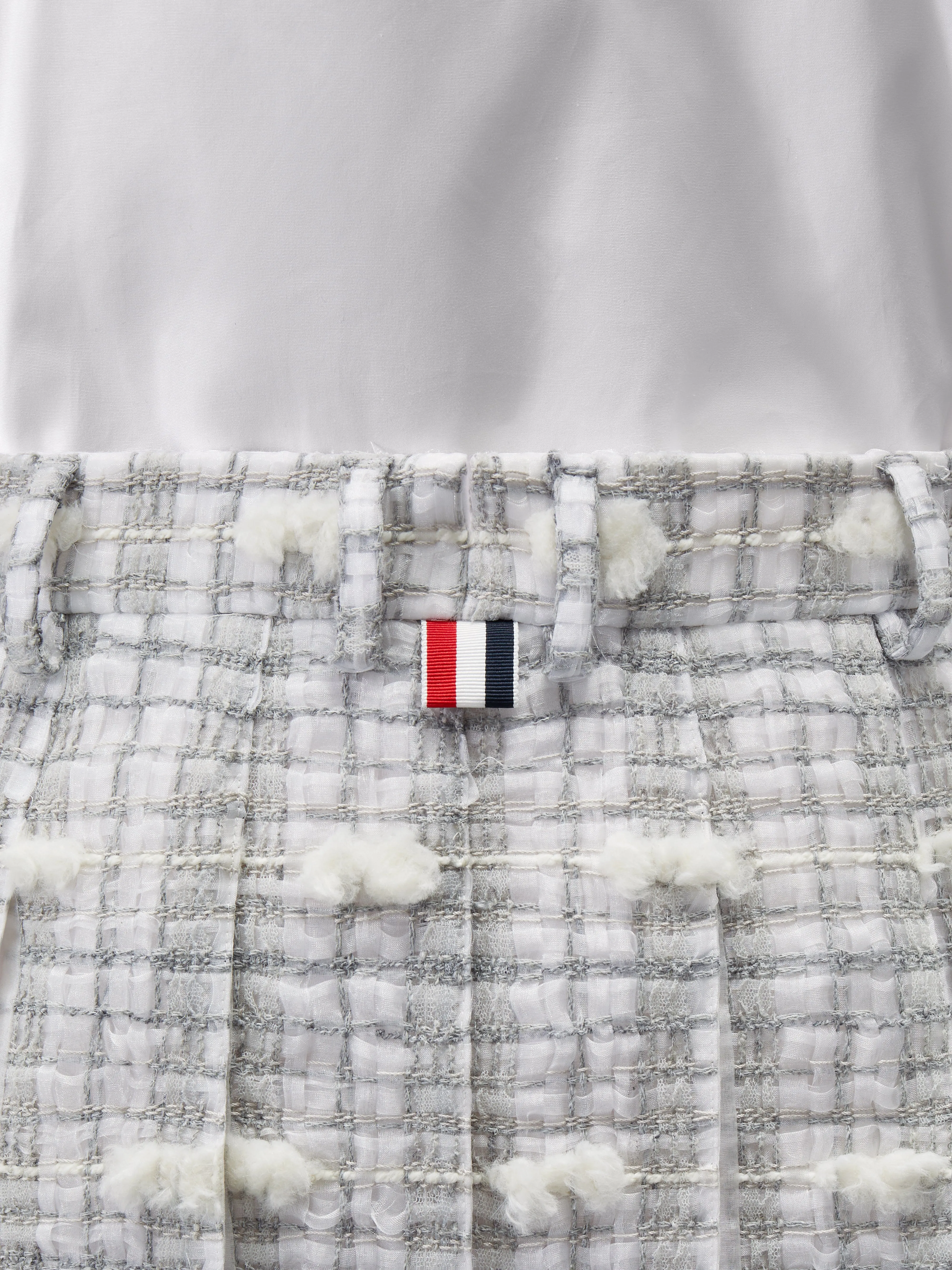 REPP STRIPE POUF TWEED LOW RISE PLEATED SKIRT sold by Thom Browne product image thumbnail 5