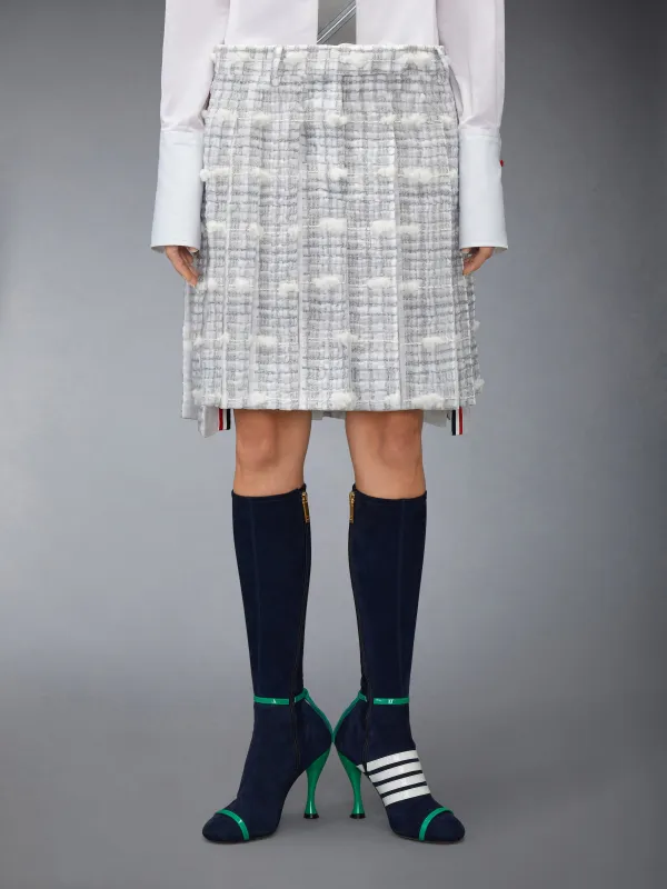 REPP STRIPE POUF TWEED LOW RISE PLEATED SKIRT made by Thom Browne