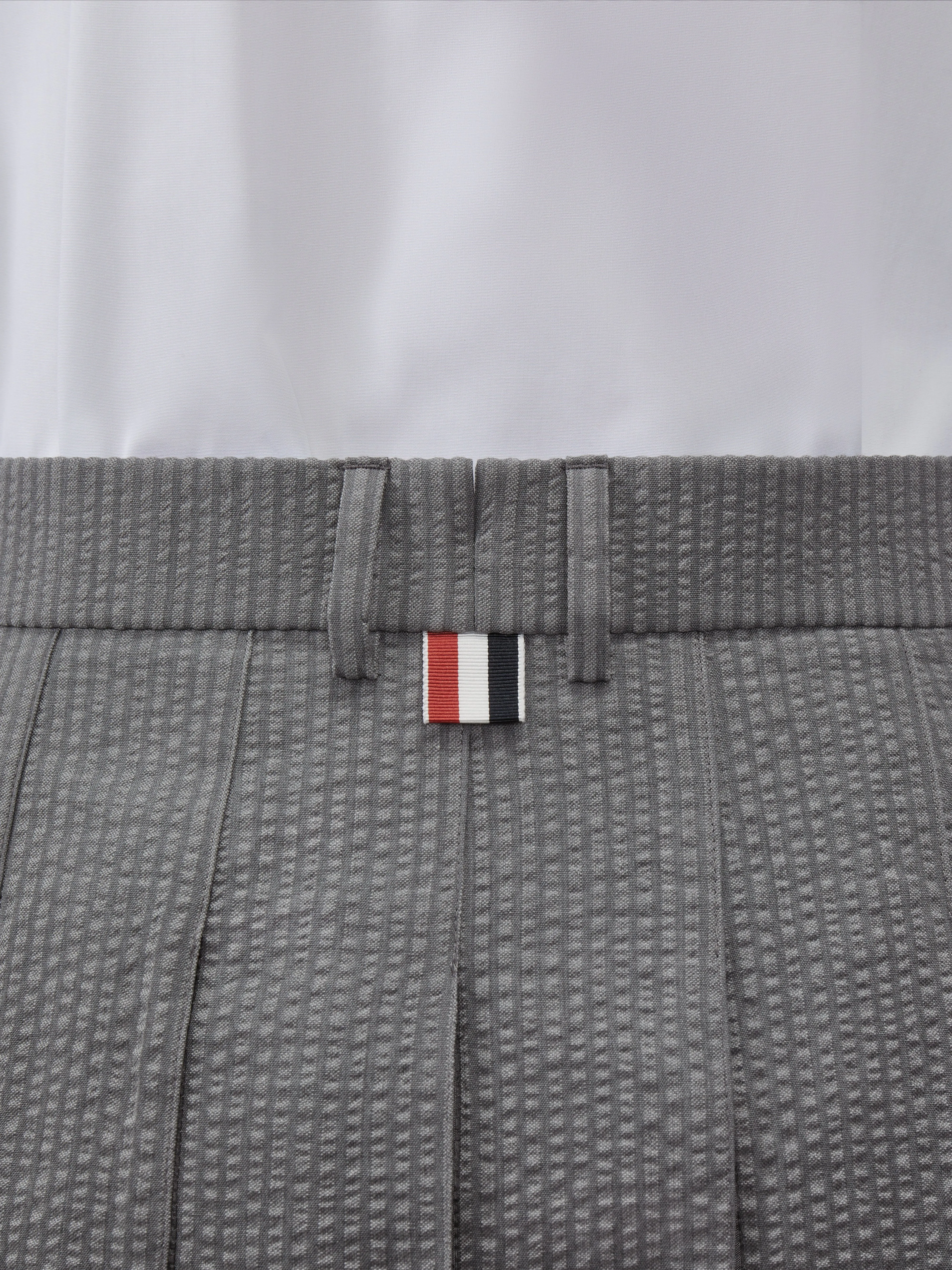 WOOL SEERSUCKER PLEATED LOW RISE PLEATED SKIRT sold by Thom Browne product image thumbnail 5