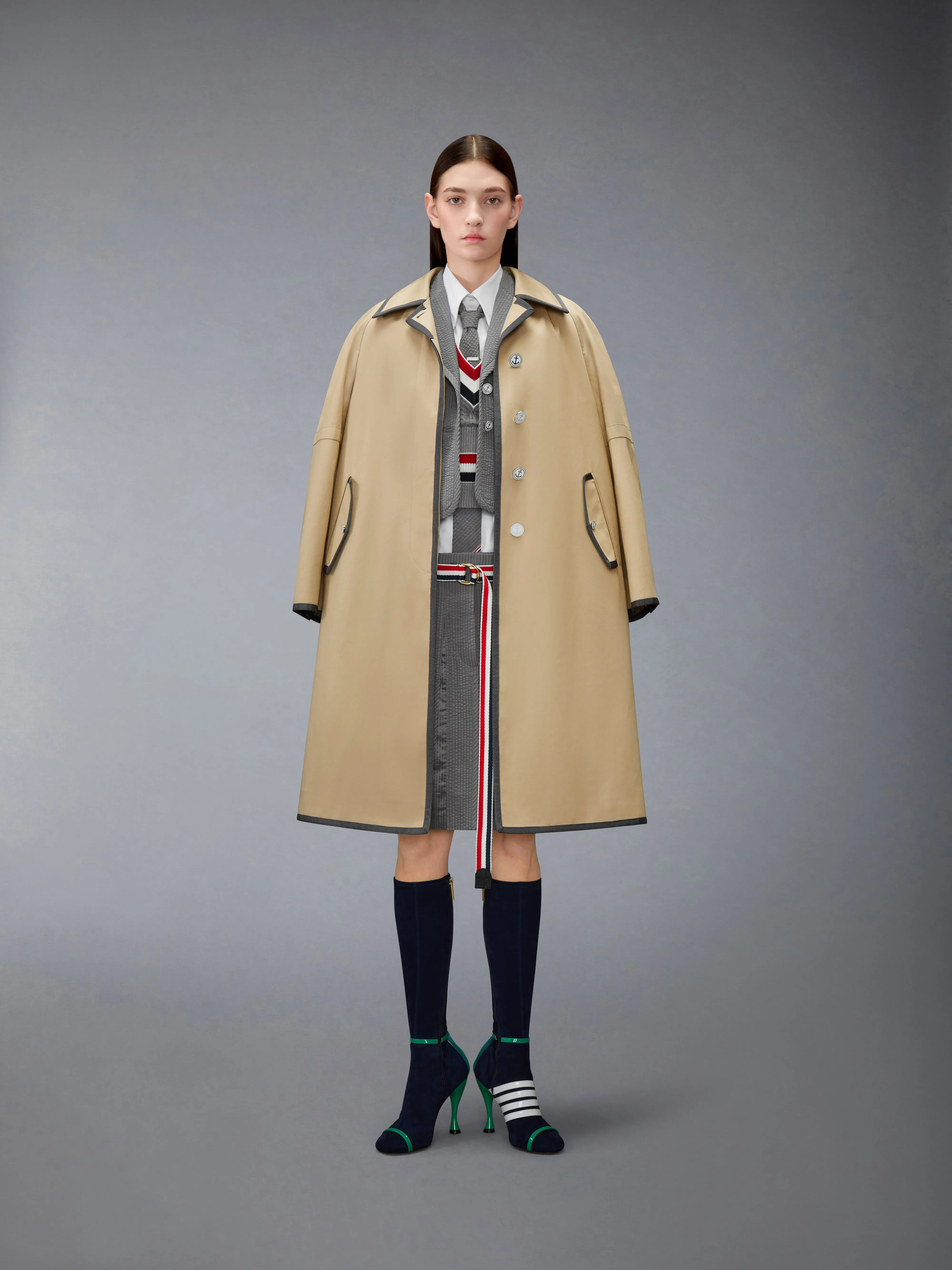 WOOL SEERSUCKER CROPPED JACKET sold by Thom Browne product image thumbnail 4