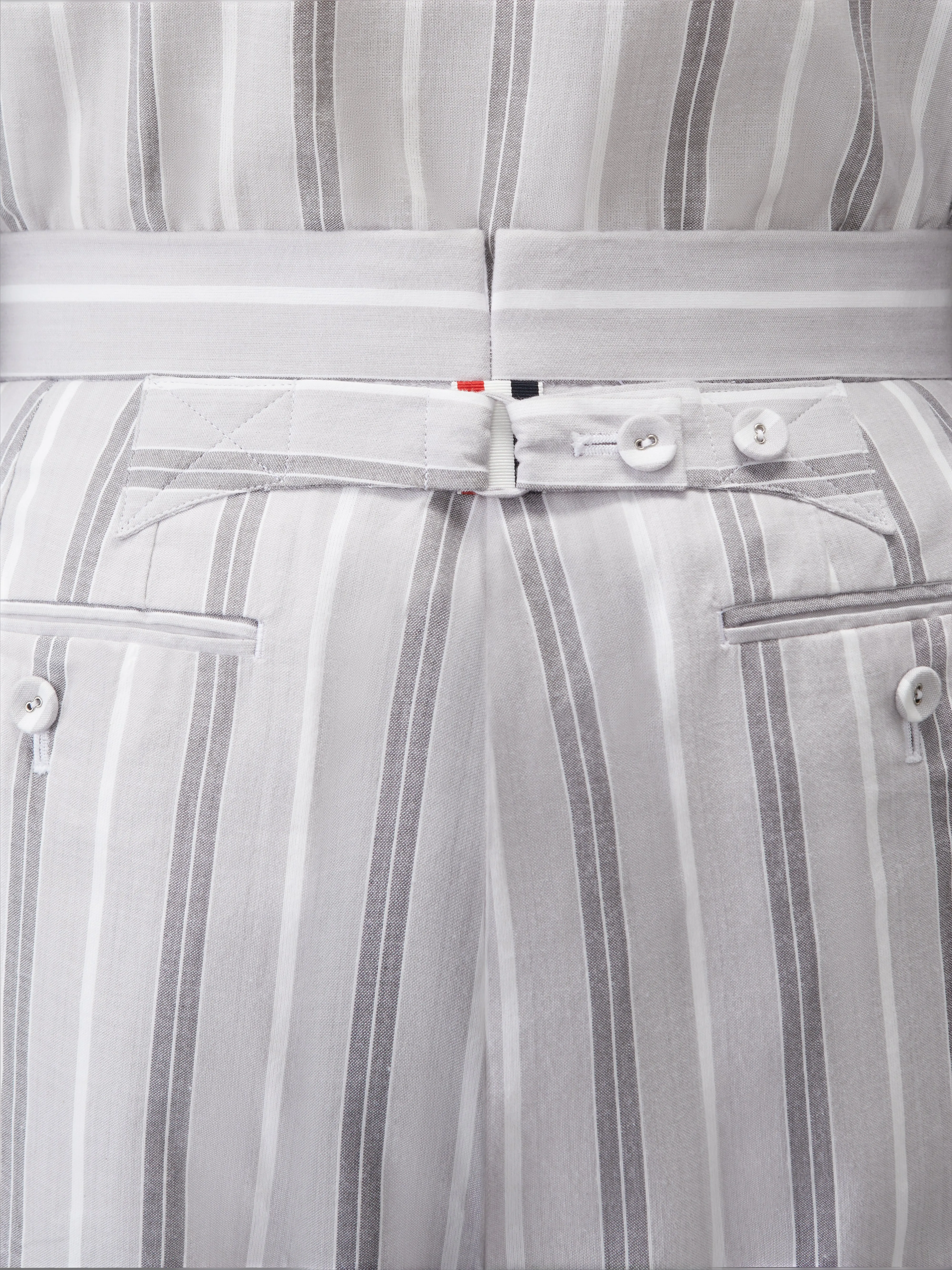 MADRAS COTTON REPP STRIPE BACKSTRAP SHORTS sold by Thom Browne product image thumbnail 4
