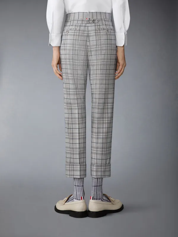 PLAID CHECK COOL WOOL BACKSTRAP TROUSER made by Thom Browne