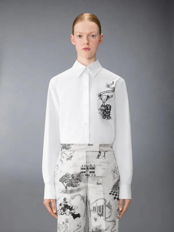 PENCIL STITCH HECTOR TROPHY EMBROIDERY SHIRT sold by Thom Browne