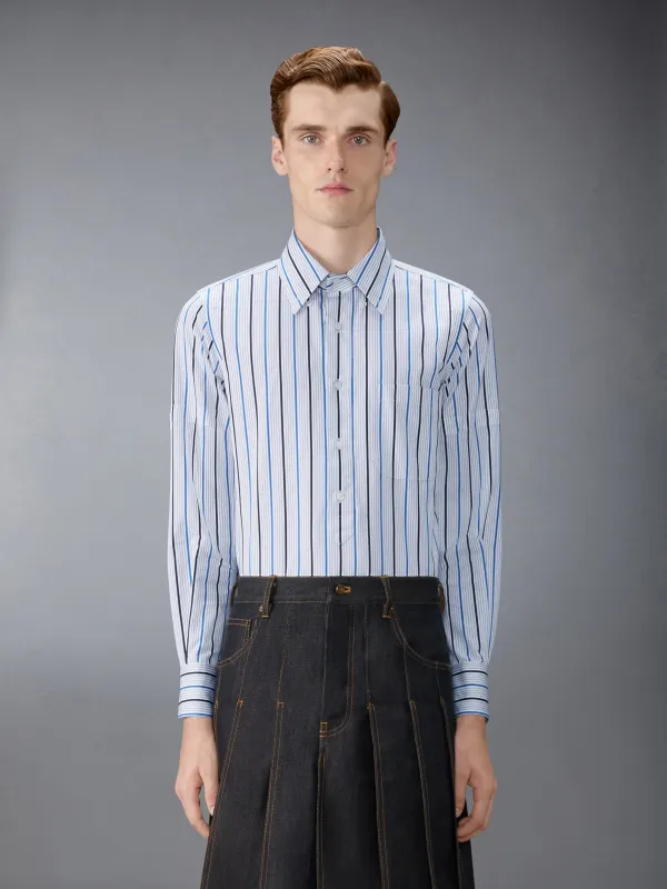 STRIPED POPLIN ARMBAND POPOVER ARMBAND SHIRT sold by Thom Browne