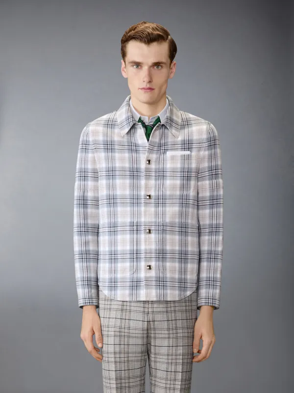 WINDOWPANE PLAID ARMBAND UTILITY JACKET made by Thom Browne
