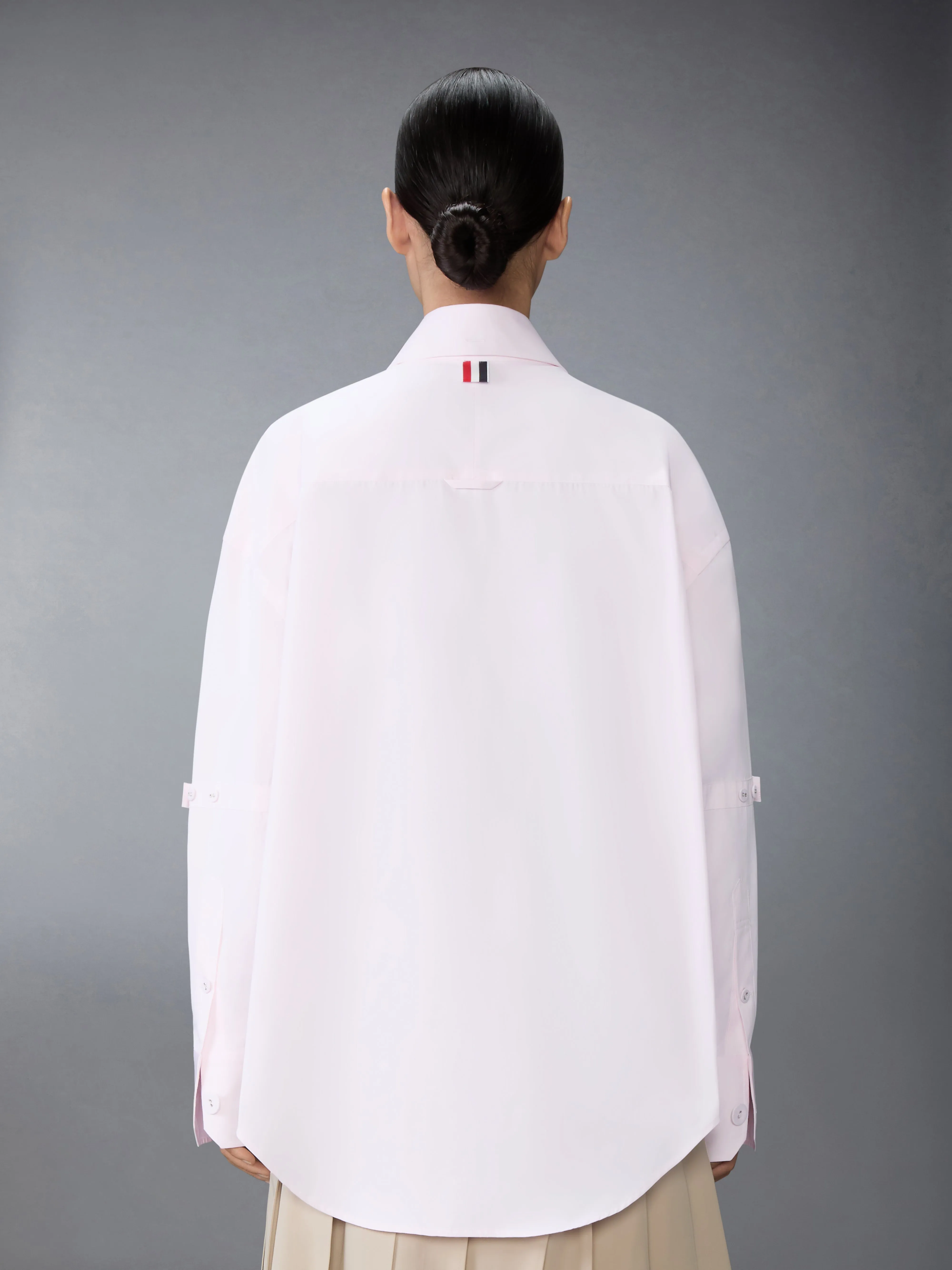 SOLID POPLIN CREST EMBROIDERY ARMBAND SUPERSIZED SHIRT sold by Thom Browne product image thumbnail 2