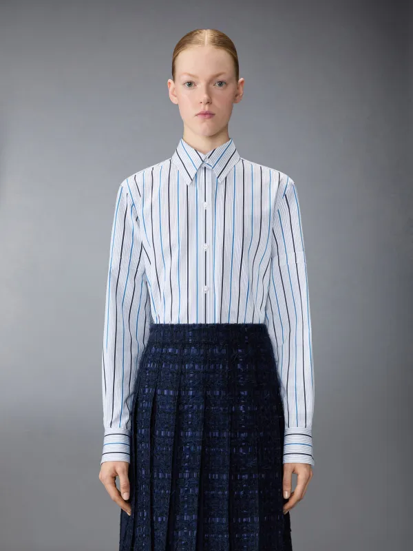 BAR STRIPE POPLIN ARMBAND EASY FIT SHIRT sold by Thom Browne