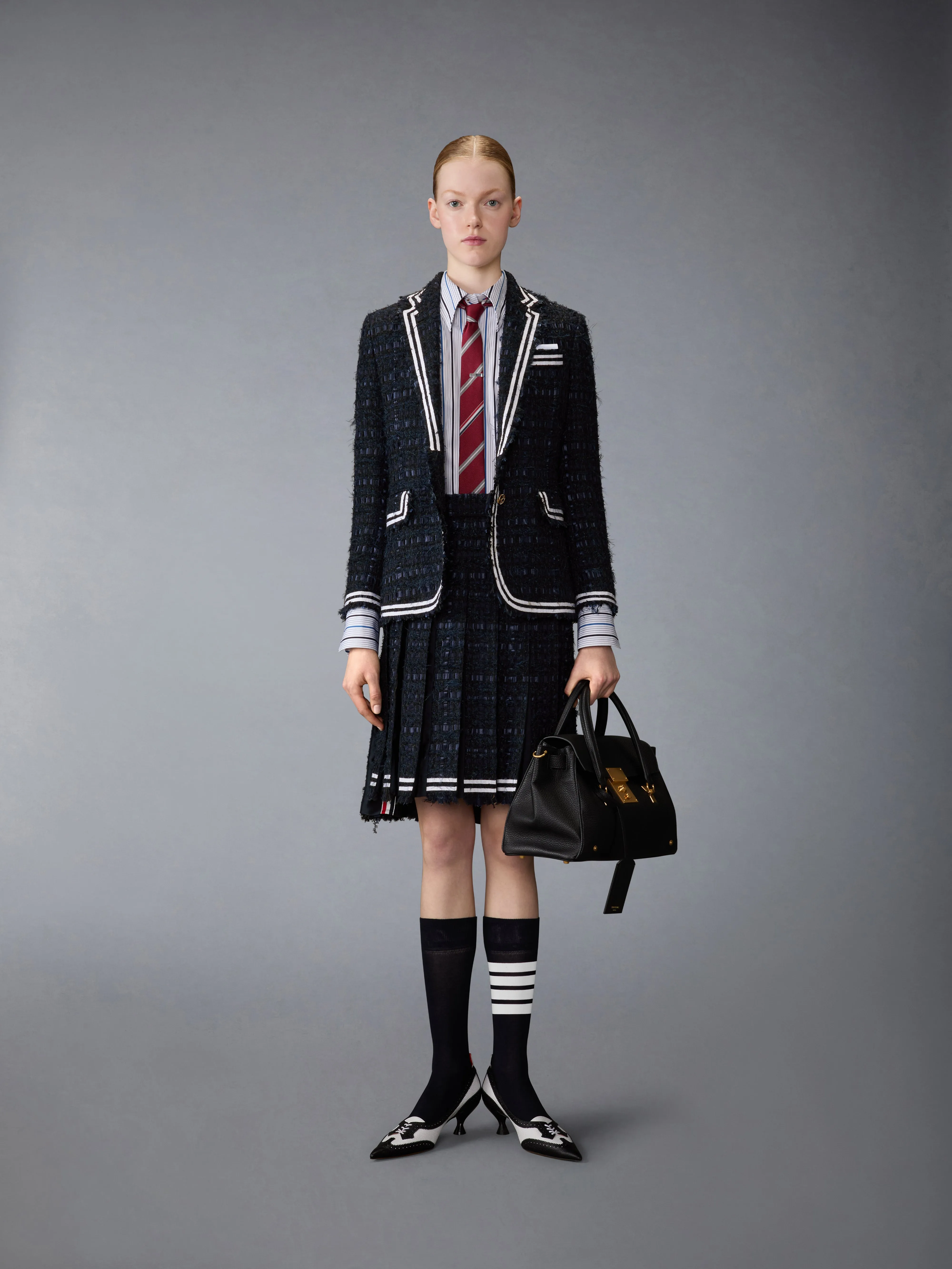 BAR STRIPE POPLIN ARMBAND EASY FIT SHIRT sold by Thom Browne product image thumbnail 4