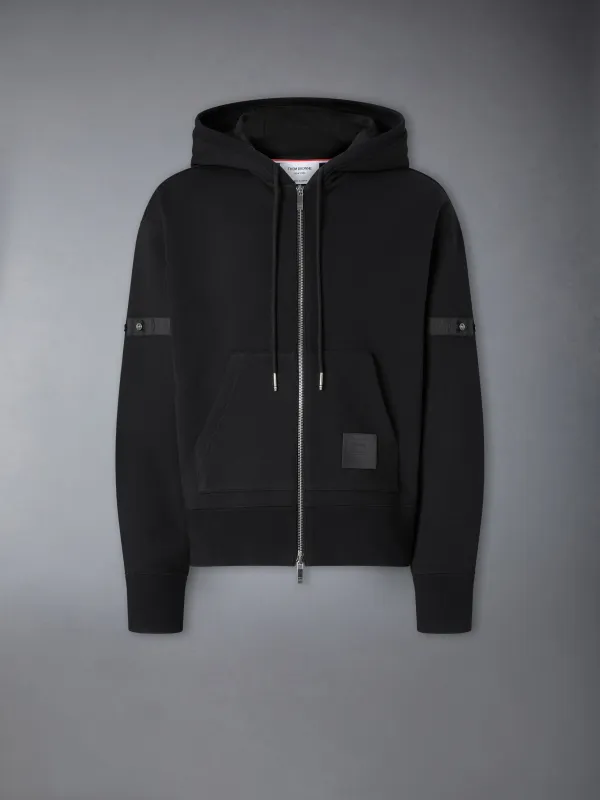 LOOPBACK JERSEY ARMBAND RELAXED ZIP UP HOODIE made by Thom Browne