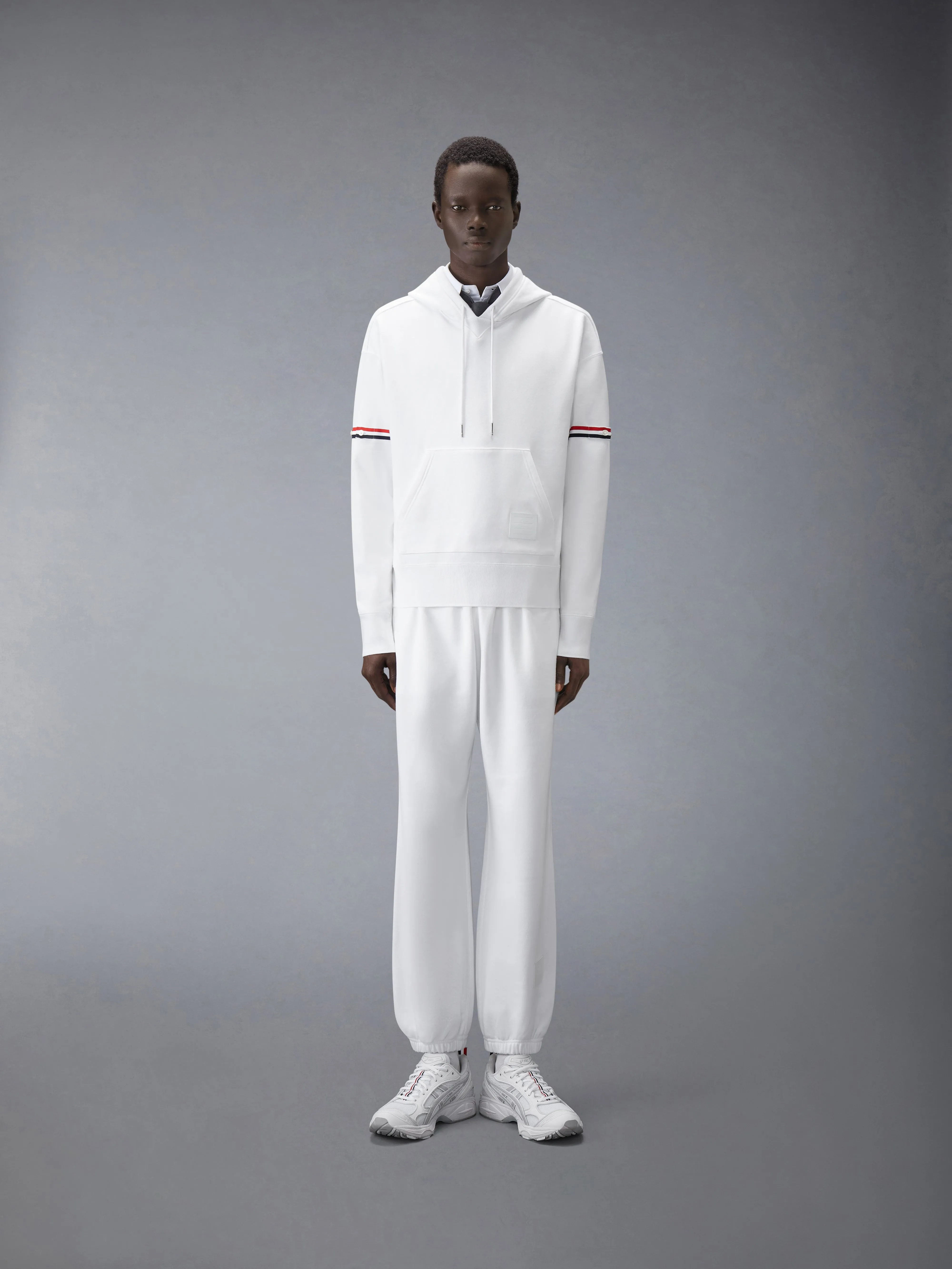 LOOPBACK JERSEY ARMBAND OVERSIZED HOODIE sold by Thom Browne product image thumbnail 3