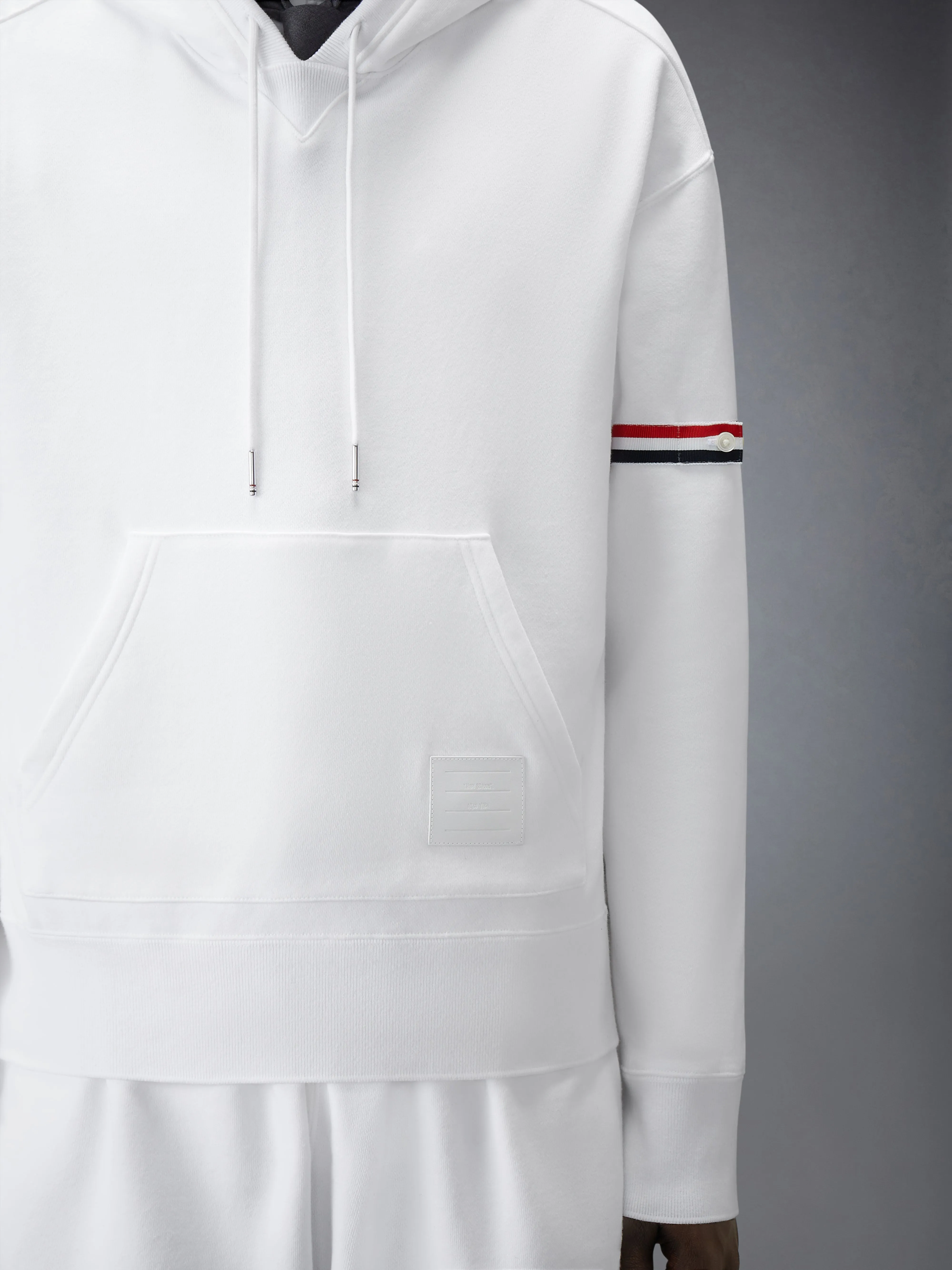 LOOPBACK JERSEY ARMBAND OVERSIZED HOODIE sold by Thom Browne product image thumbnail 4