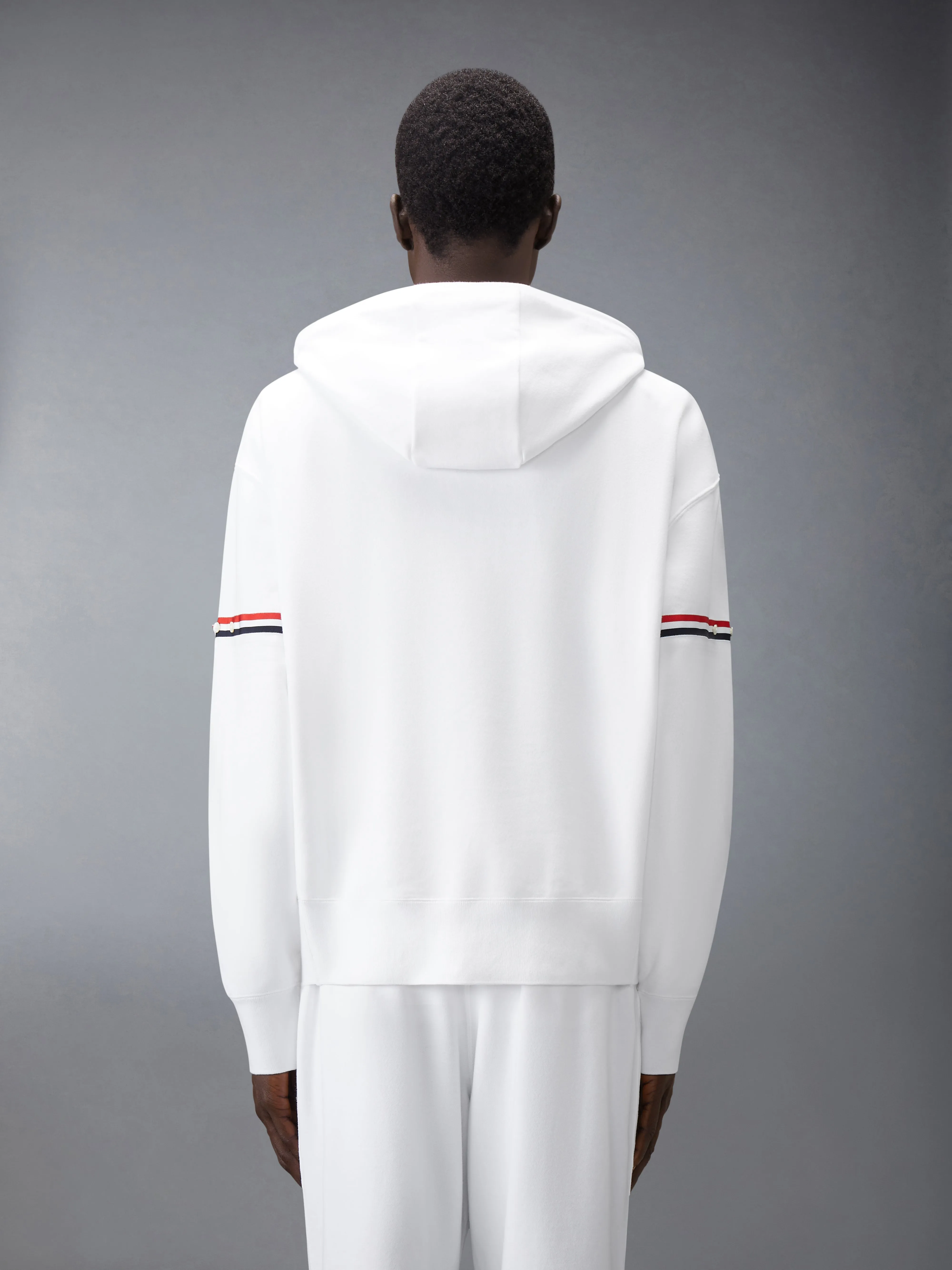 LOOPBACK JERSEY ARMBAND OVERSIZED HOODIE sold by Thom Browne product image thumbnail 2