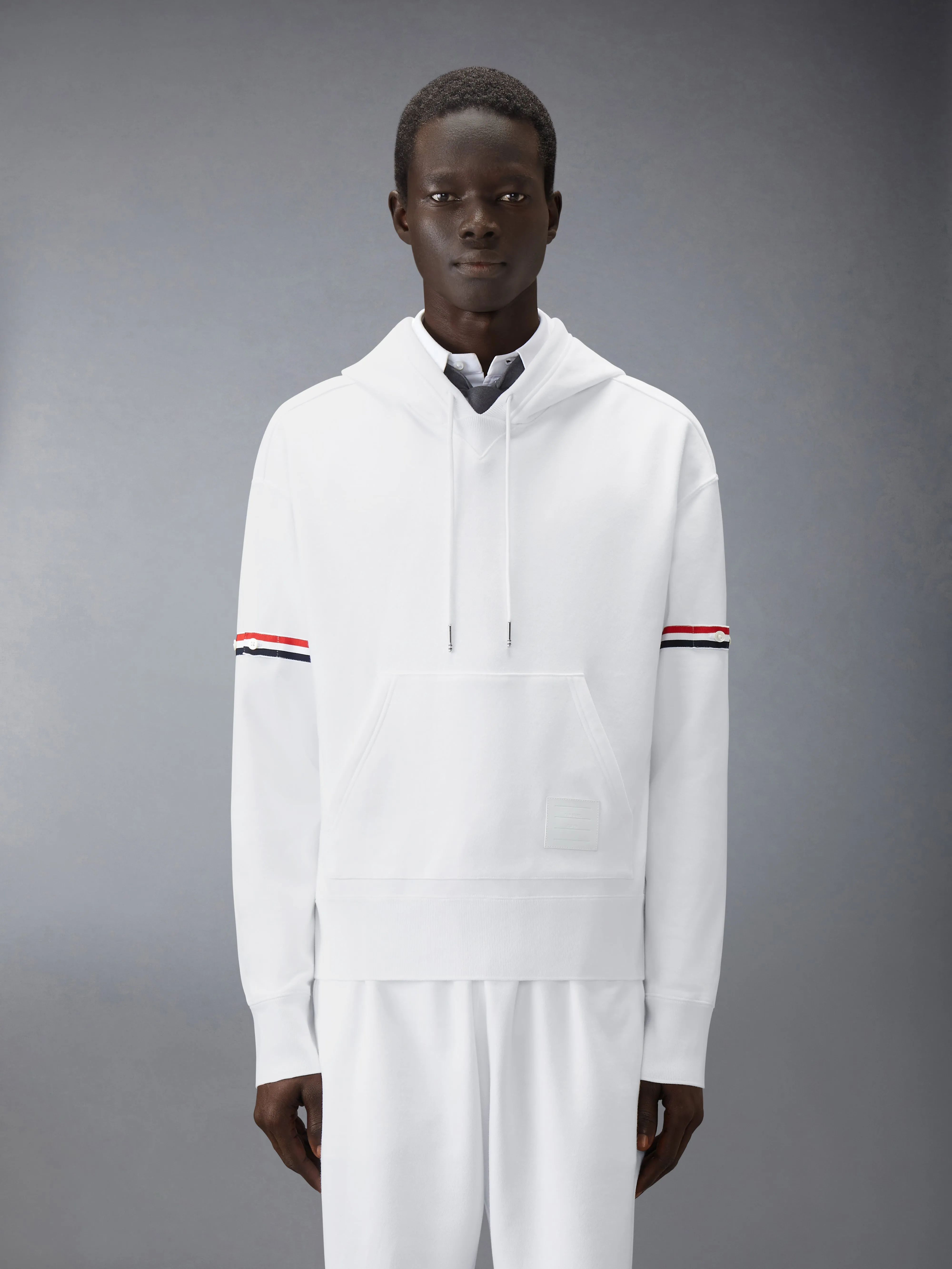 LOOPBACK JERSEY ARMBAND OVERSIZED HOODIE sold by Thom Browne