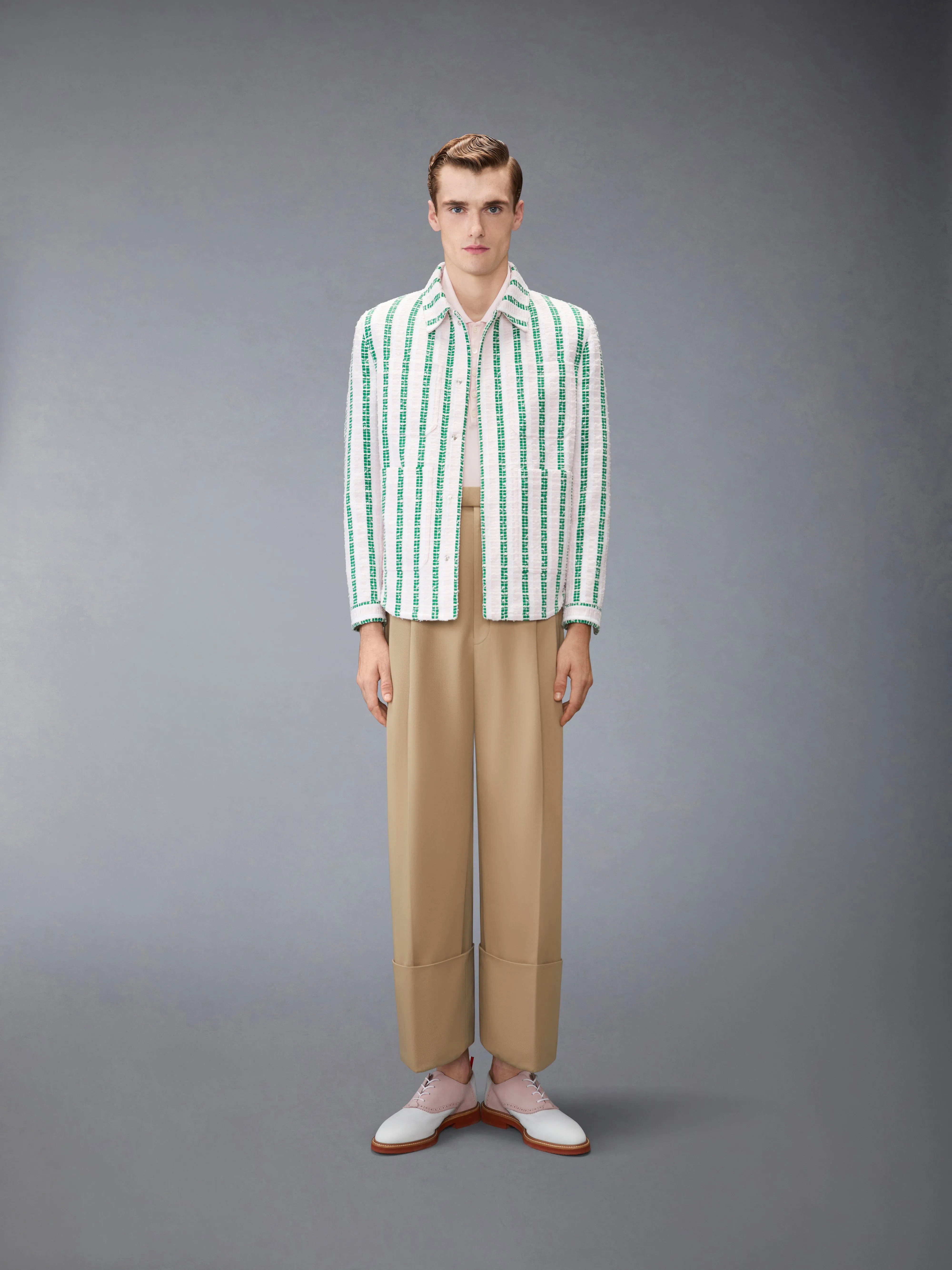 GARMENT OVERDYED JERSEY 4-BAR POLO sold by Thom Browne product image thumbnail 3