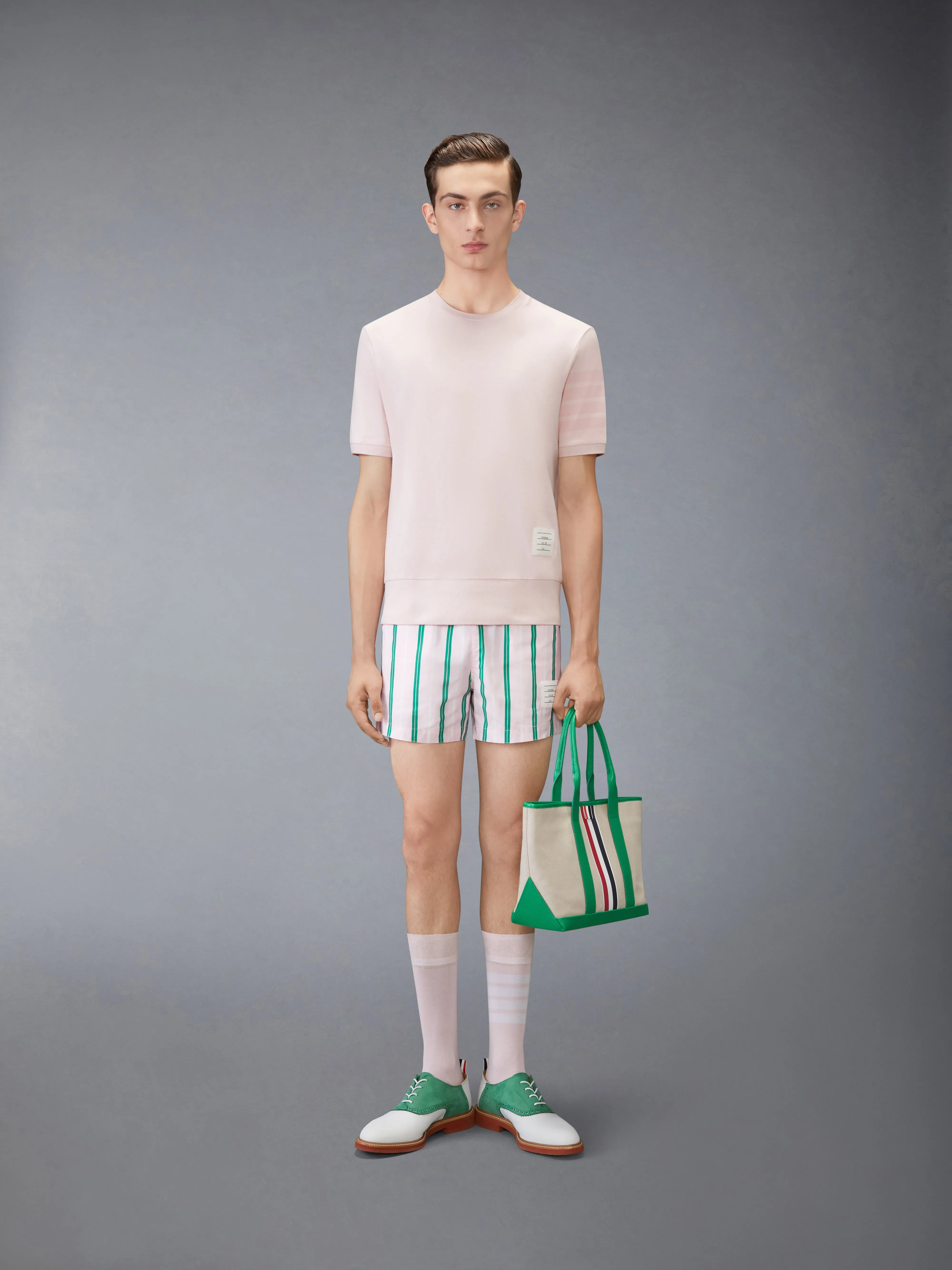 COTTON JERSEY 4-BAR TEE sold by Thom Browne product image thumbnail 3