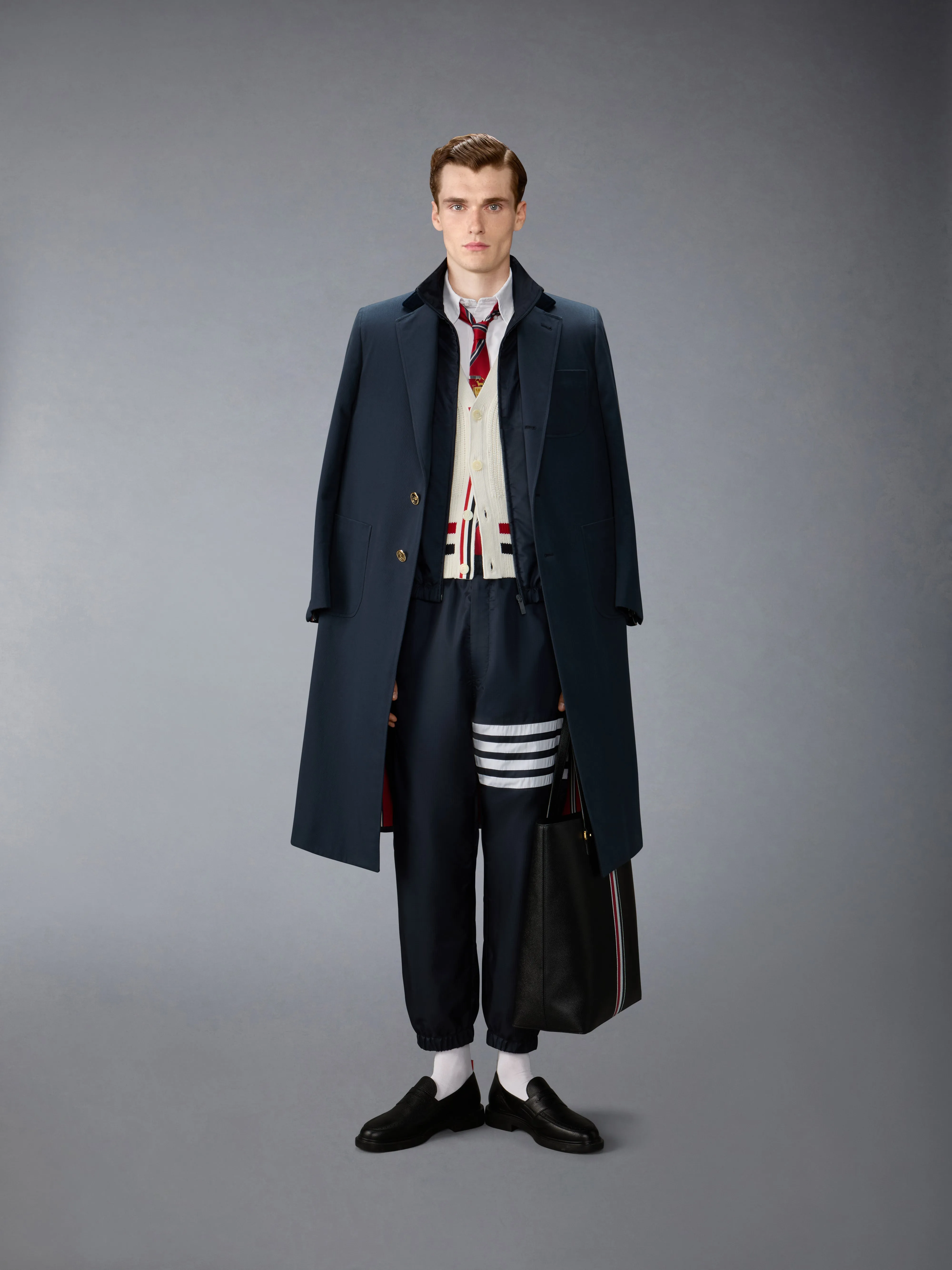 SHINY RIPSTOP RAGLAN 4-BAR TRACK JACKET sold by Thom Browne product image thumbnail 3