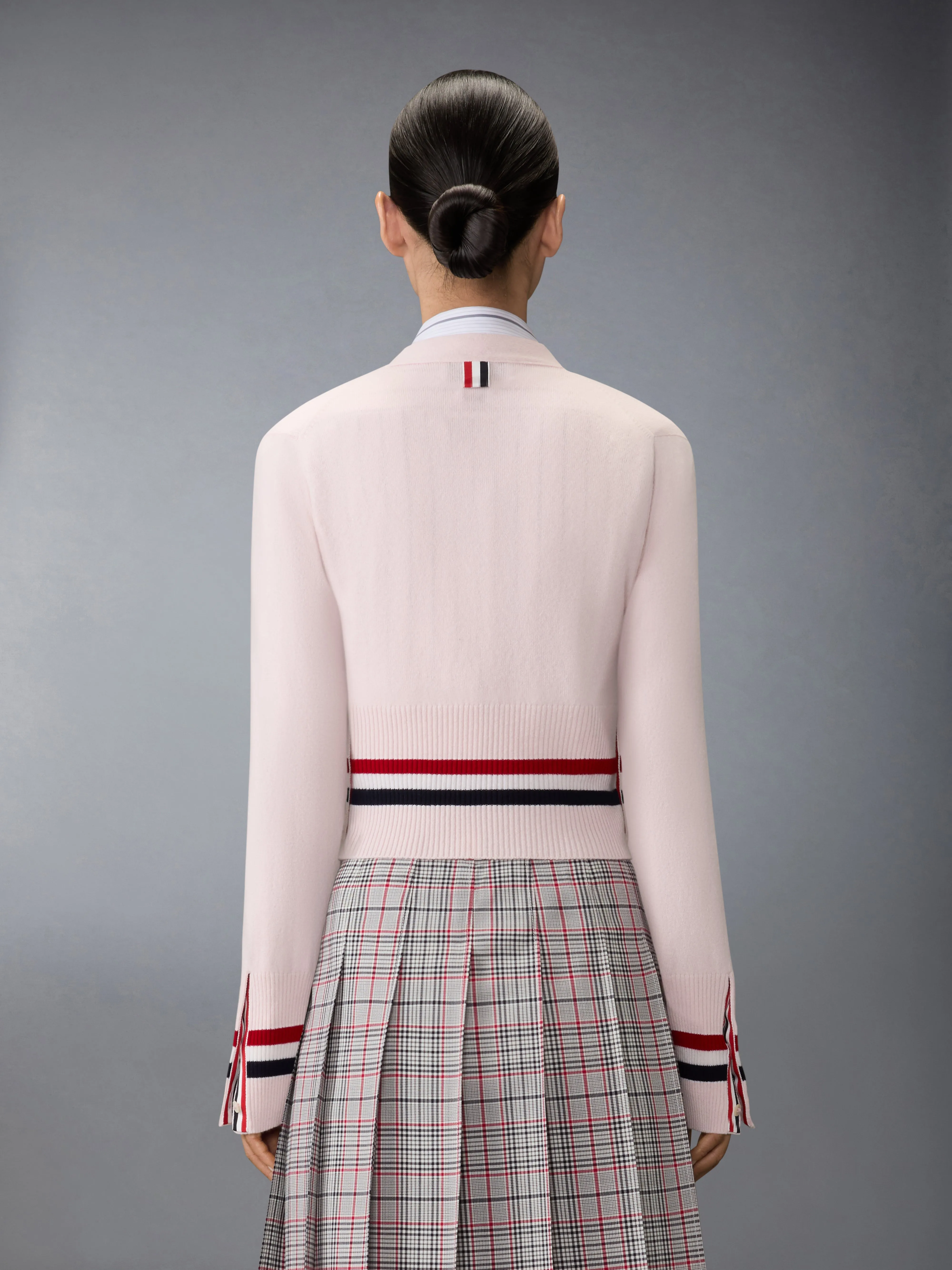 CASHMERE RWB STRIPE SHRUNKEN CARDIGAN sold by Thom Browne product image thumbnail 2