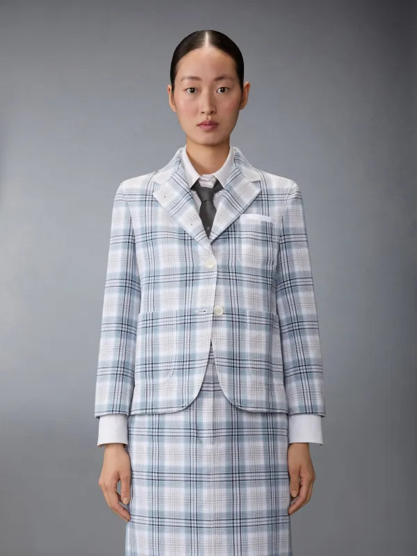 WINDOWPANE PLAID UNCONSTRUCTED CROPPED SACK JACKET made by Thom Browne