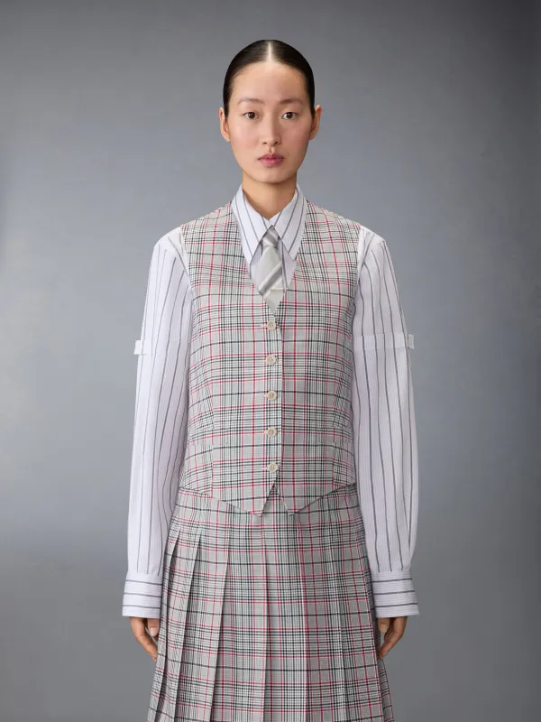 PLAID CHECK COOL WOOL VEST made by Thom Browne