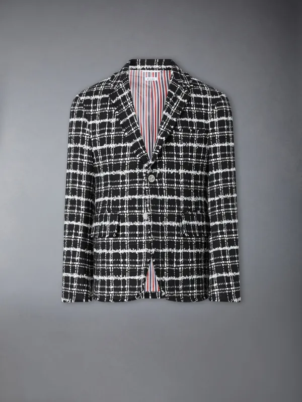 RIBBON TWEED SPORTCOAT WITH FRAY EDGE sold by Thom Browne