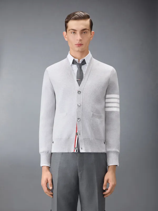 COTTON CREPE V-NECK CARDIGAN sold by Thom Browne