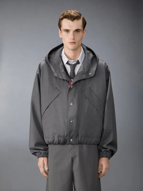 TECH WOOL TWILL 2-LAYER CROPPED PARKA sold by Thom Browne