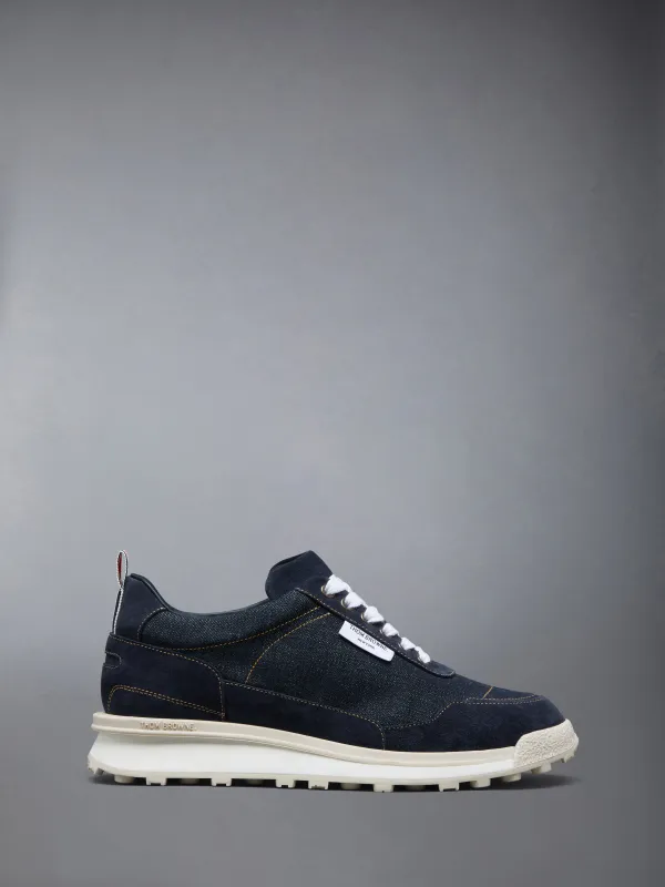 SELVEDGE DENIM TECH RUNNER SOLE ALUMNI SNEAKERS made by Thom Browne