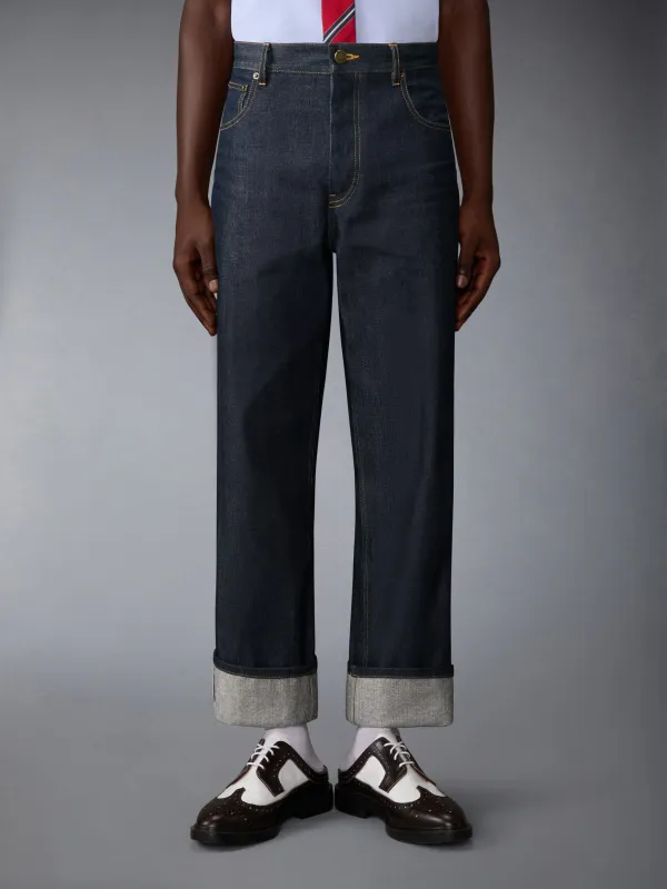 SELVEDGE DENIM BACKSTRAP TROUSER made by Thom Browne