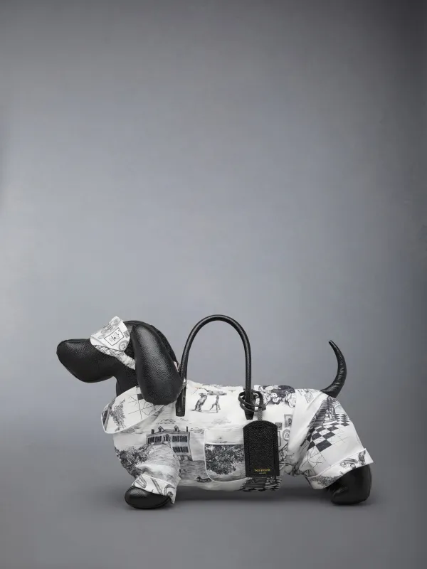 PAJAMA HECTOR BAG IN SILK TWILL AND PEBBLE GRAIN LEATHER made by Thom Browne