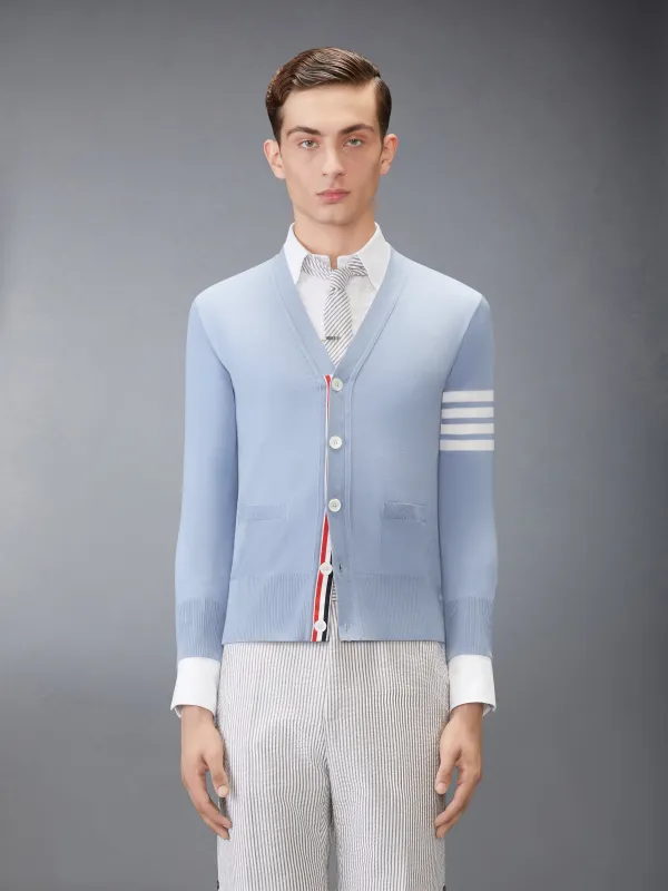 MERINO WOOL 4-BAR CLASSIC V-NECK CARDIGAN sold by Thom Browne