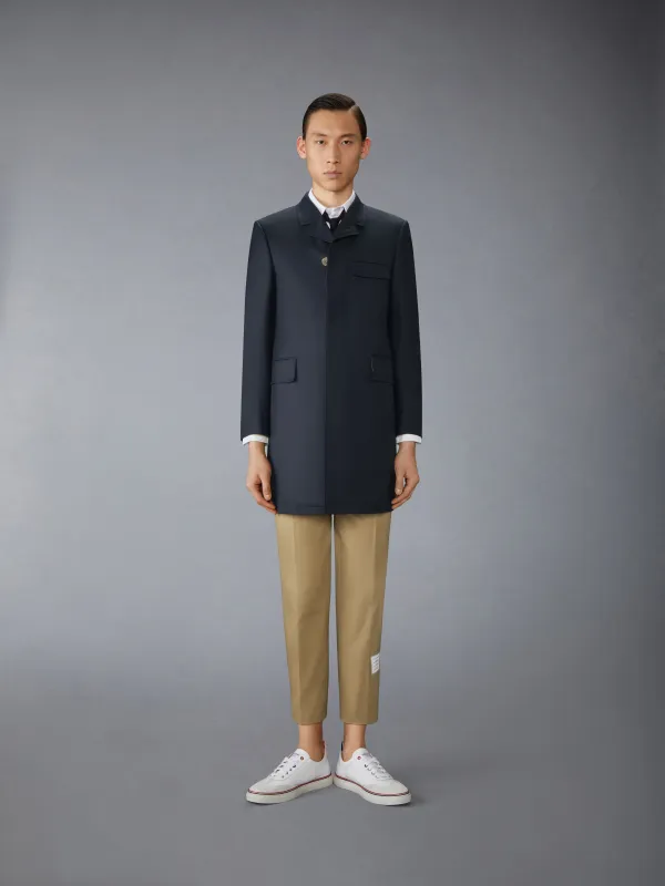 TWILL WOOL CLASSIC CHESTERFIELD OVERCOAT sold by Thom Browne