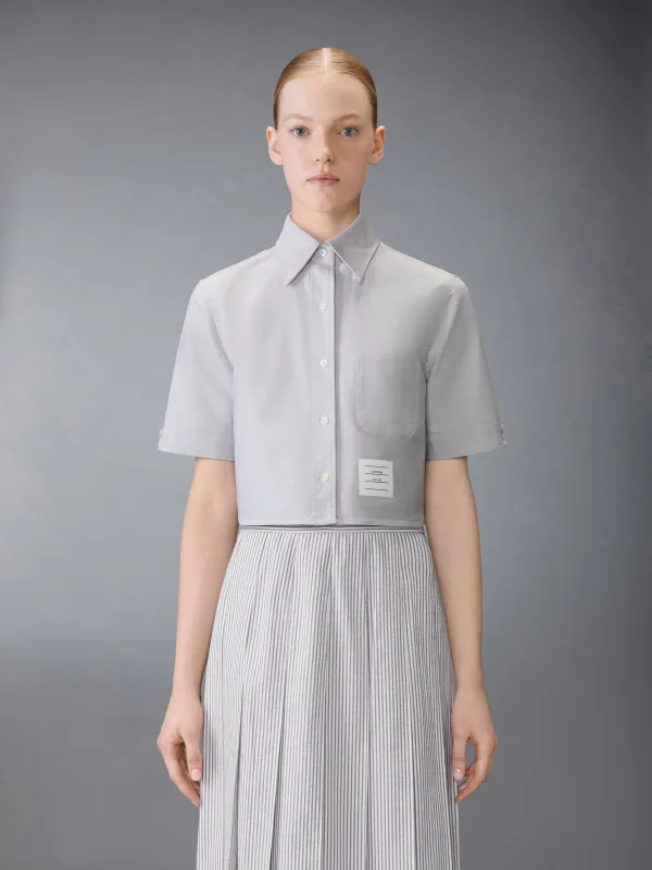 SHORT SLEEVE CROPPED OXFORD SHIRT sold by Thom Browne