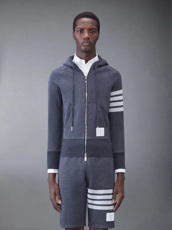 CLASSIC LOOPBACK 4-BAR ZIP UP HOODIE made by Thom Browne