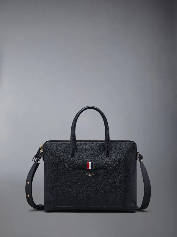 PEBBLE GRAIN SLIM BRIEFCASE made by Thom Browne