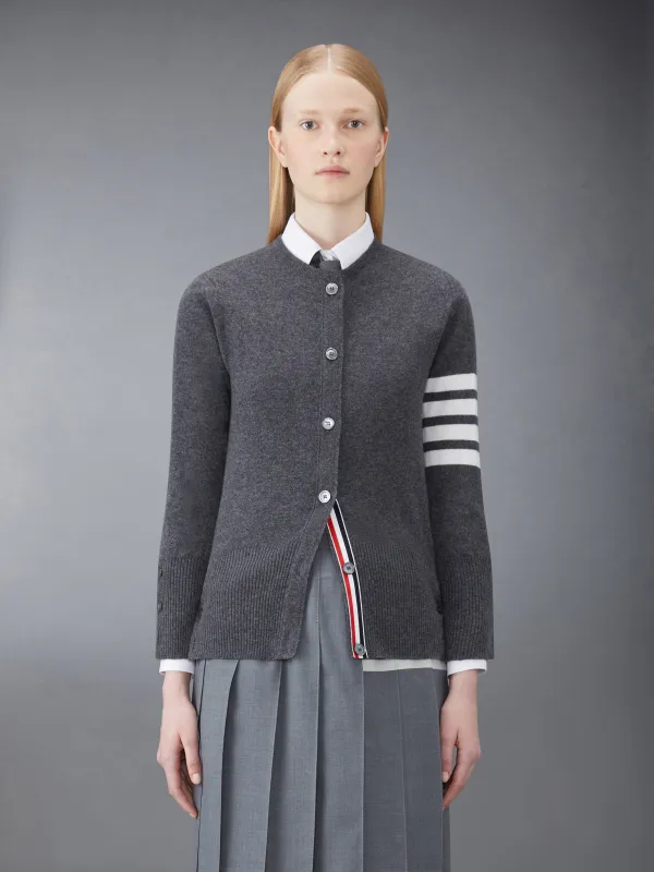 CLASSIC CASHMERE 4-BAR V-NECK CARDIGAN sold by Thom Browne