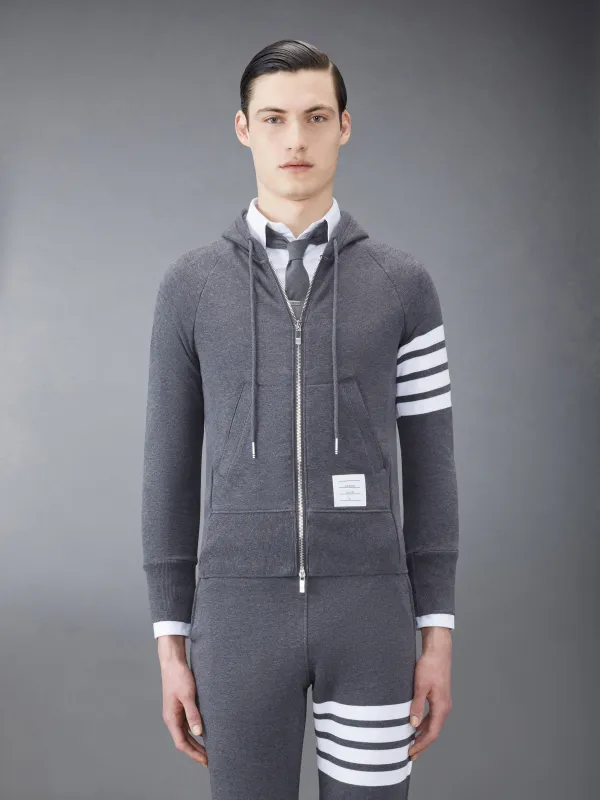 CLASSIC LOOPBACK 4-BAR ZIP UP HOODIE made by Thom Browne
