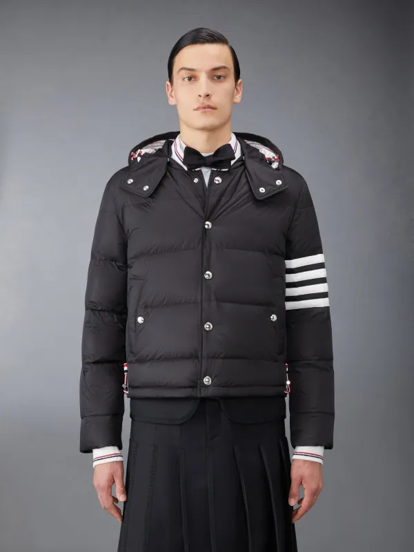 MATTE NYLON  4-BAR DOWN FILLED BOMBER made by Thom Browne
