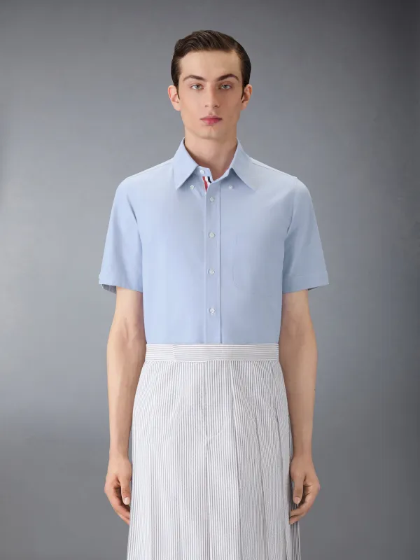 OXFORD GROSGRAIN PLACKET SHORT SLEEVE SHIRT sold by Thom Browne