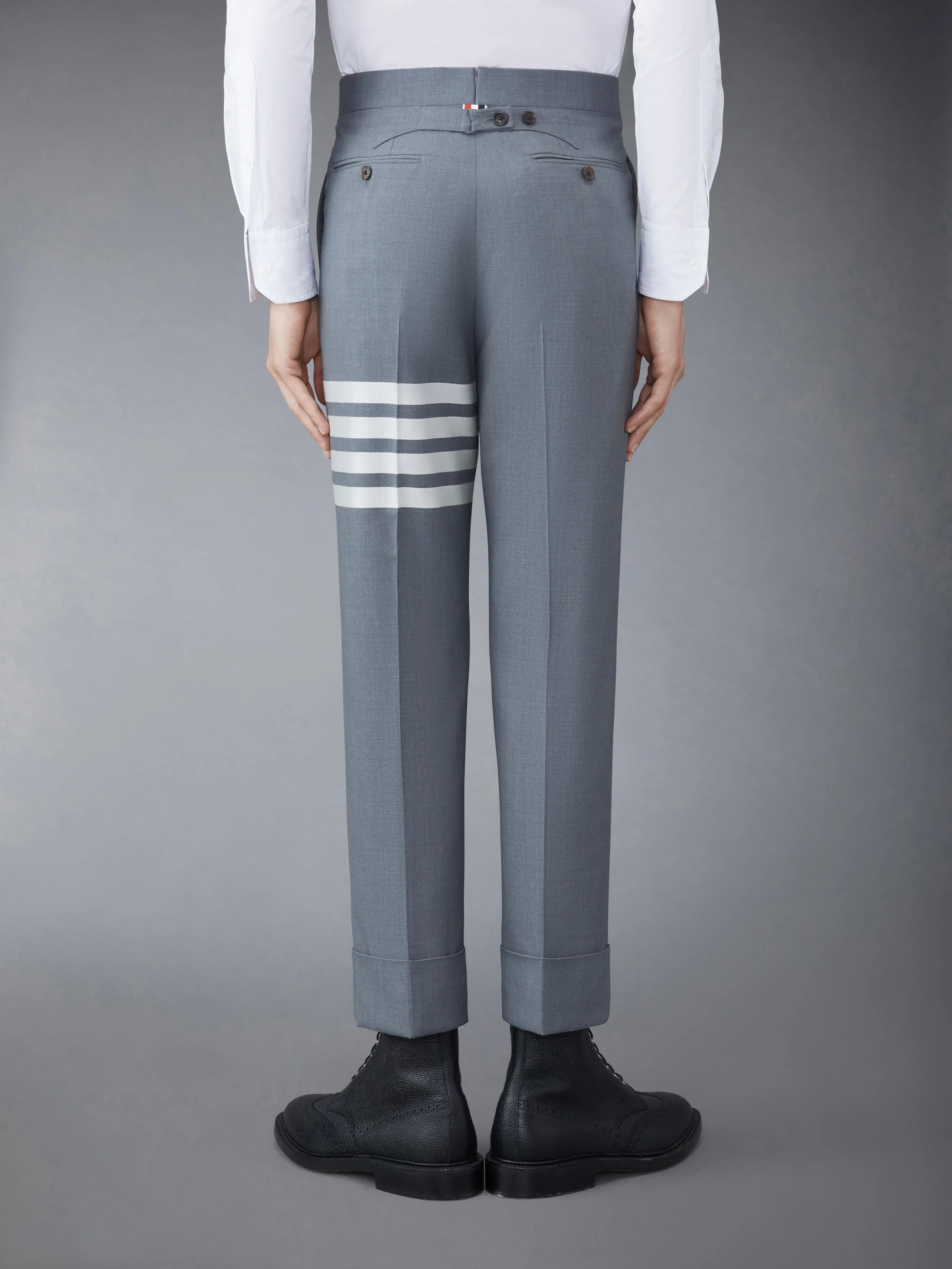 PLAIN WEAVE 4-BAR BACKSTRAP TROUSER sold by Thom Browne product image thumbnail 3