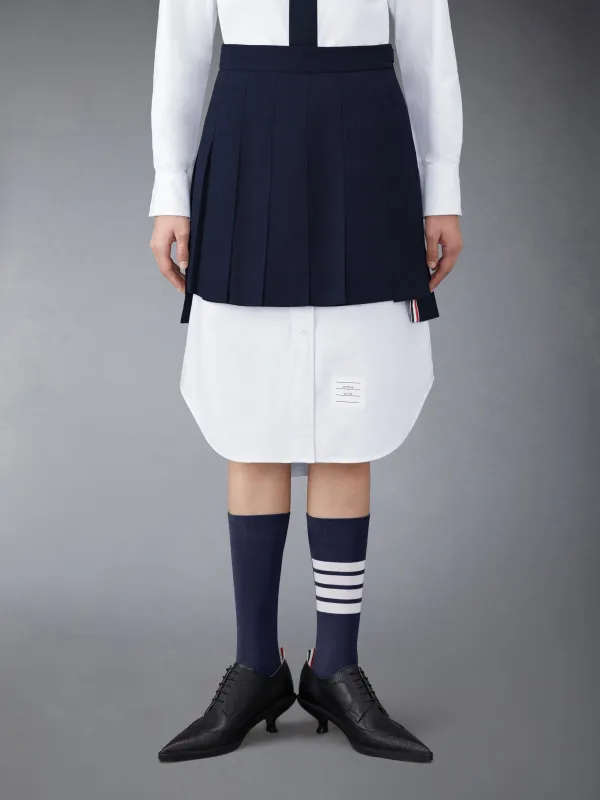 WOOL FRESCO PLEATED MINI SKIRT made by Thom Browne