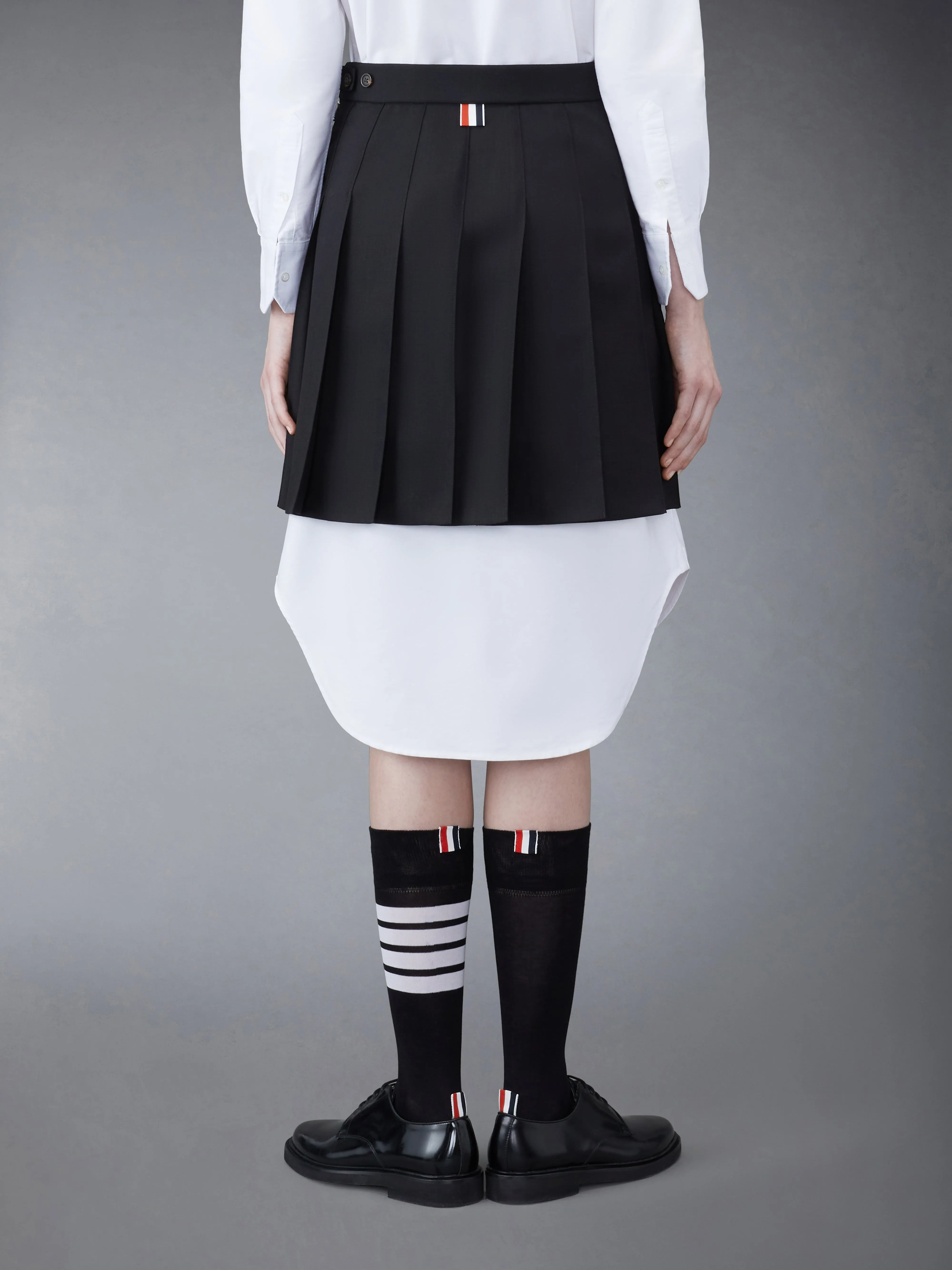 WOOL FRESCO PLEATED MINI SKIRT sold by Thom Browne product image thumbnail 3