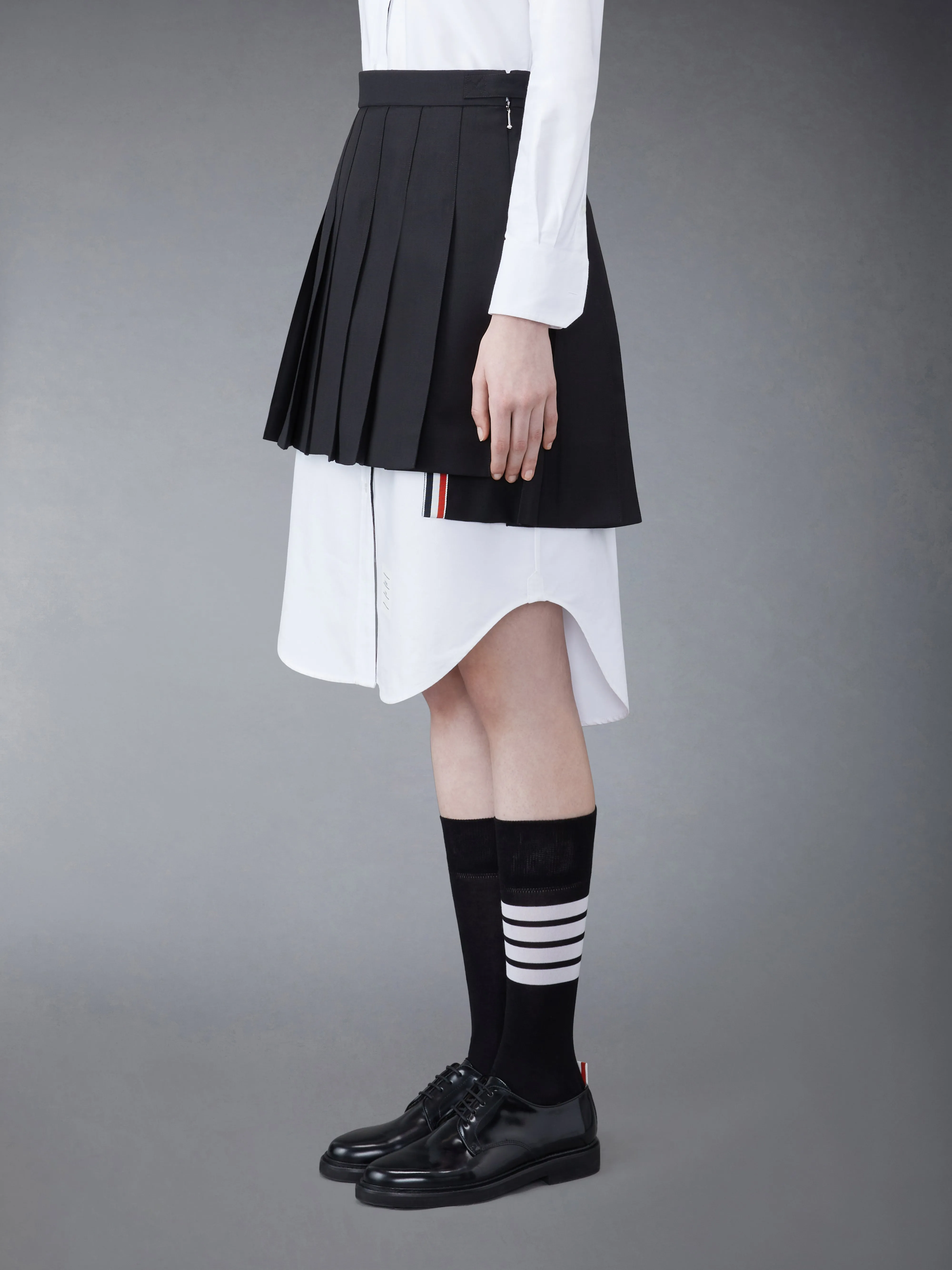 WOOL FRESCO PLEATED MINI SKIRT sold by Thom Browne product image thumbnail 2