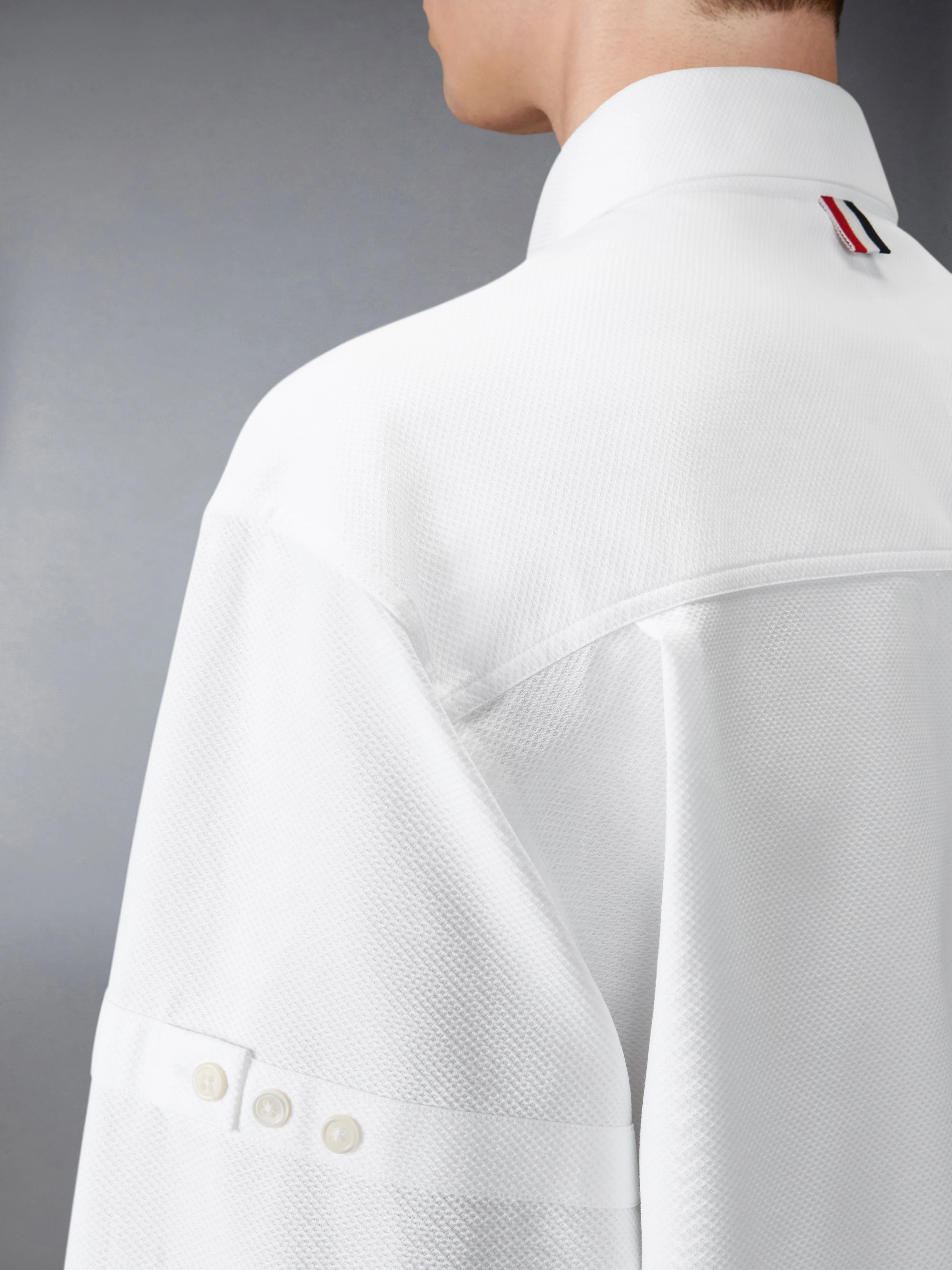 PIQUE DOUBLE NEEDLE ARMBAND OVERSIZED SHIRT sold by Thom Browne product image thumbnail 4
