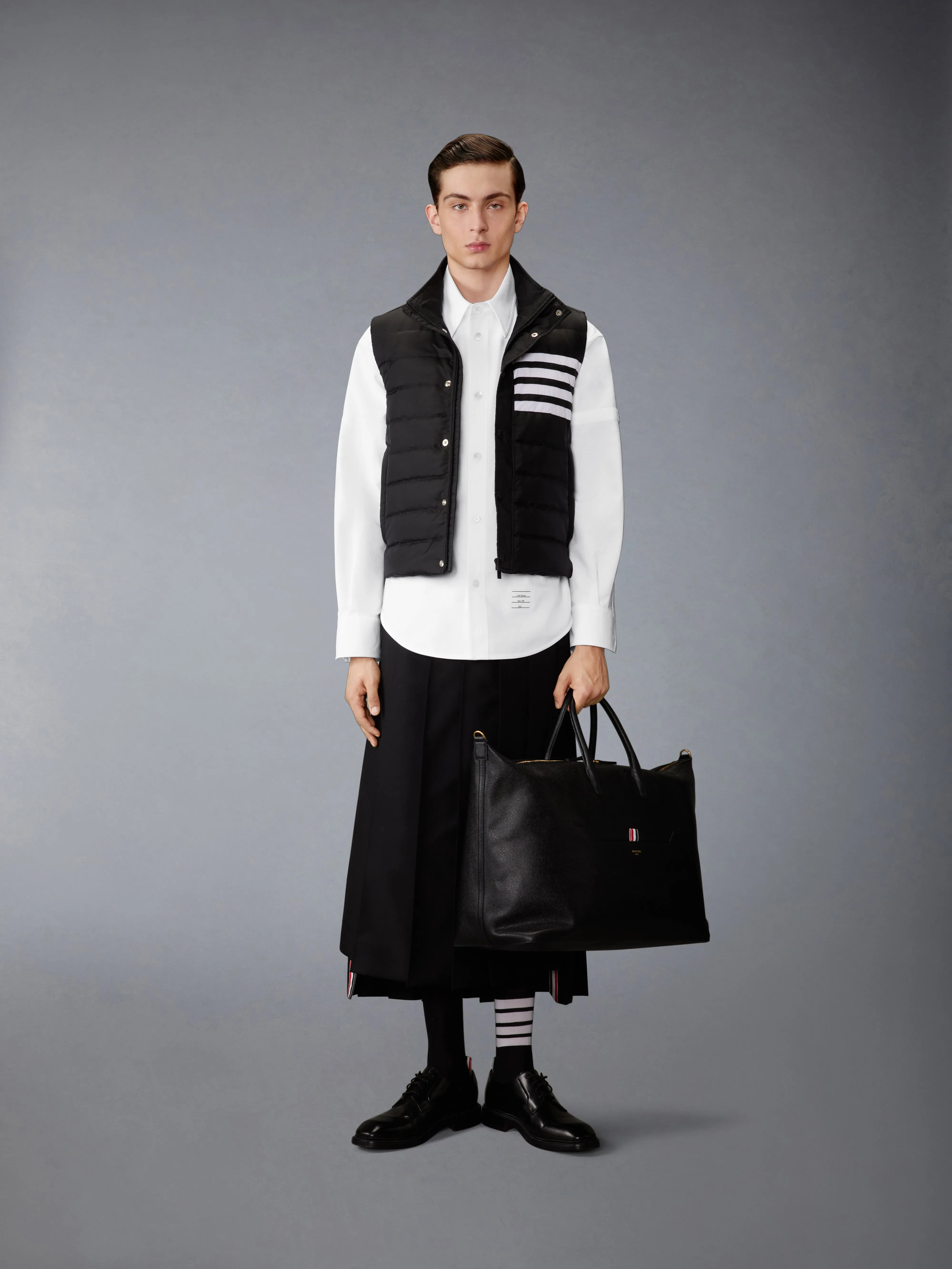 PIQUE DOUBLE NEEDLE ARMBAND OVERSIZED SHIRT sold by Thom Browne product image thumbnail 3