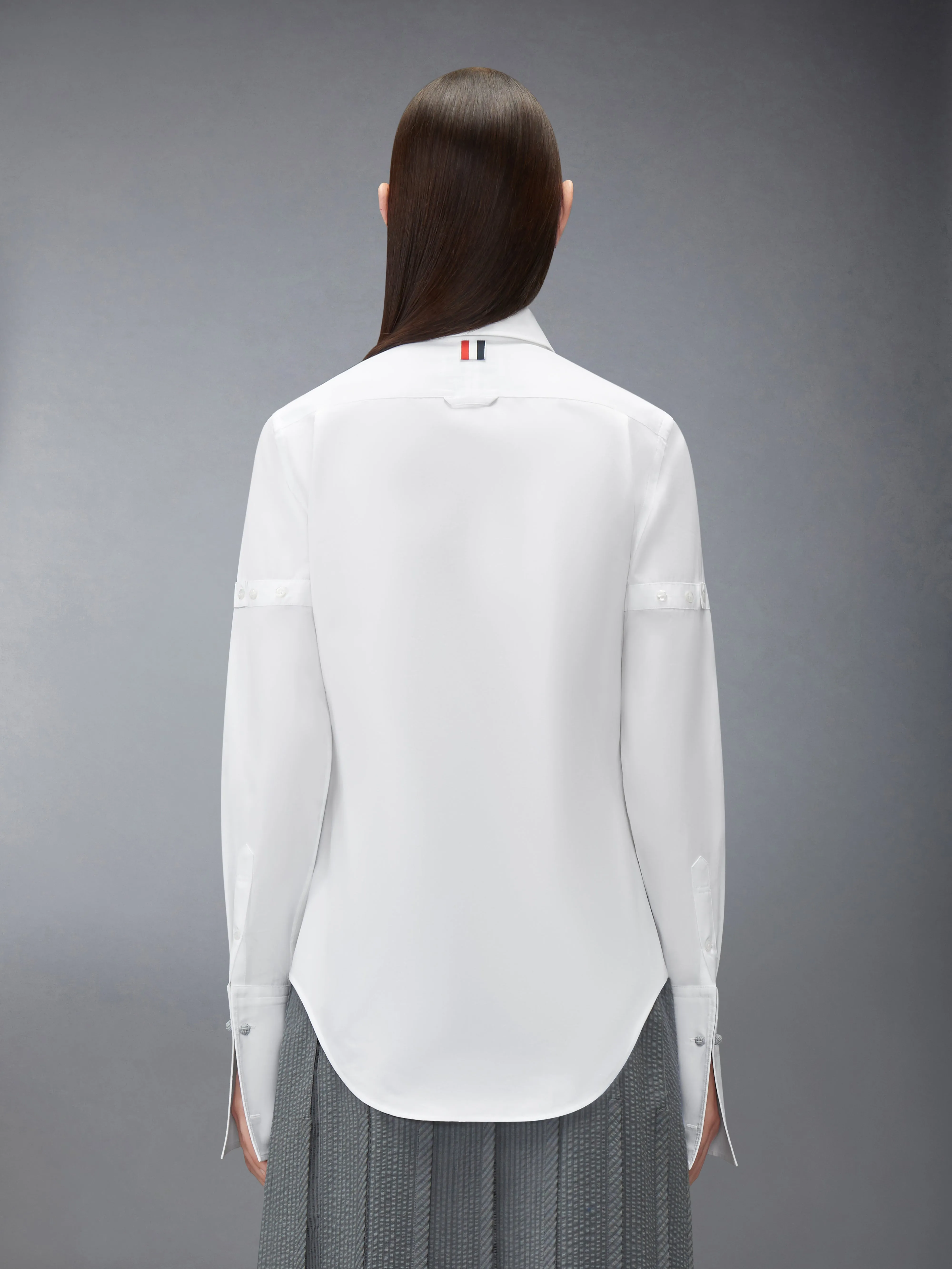 SOLID POPLIN ARMBAND FRENCH CUFF SHIRT sold by Thom Browne product image thumbnail 3