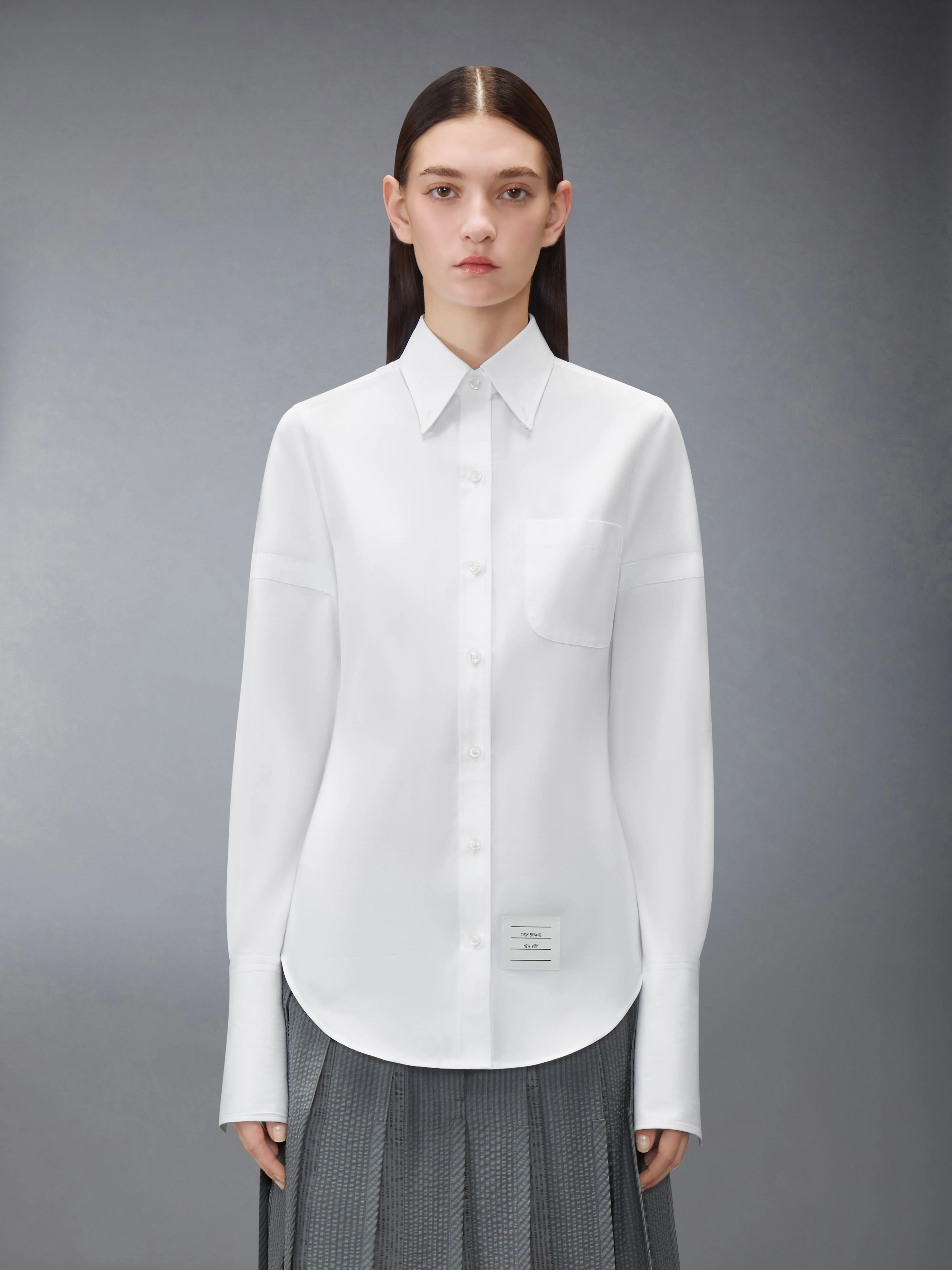 SOLID POPLIN ARMBAND FRENCH CUFF SHIRT sold by Thom Browne product image thumbnail 2