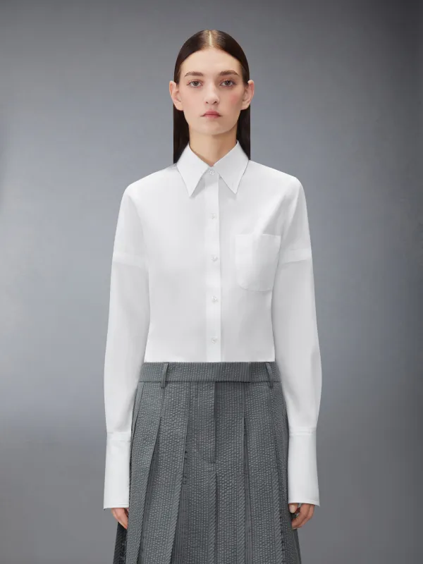 SOLID POPLIN ARMBAND FRENCH CUFF SHIRT made by Thom Browne